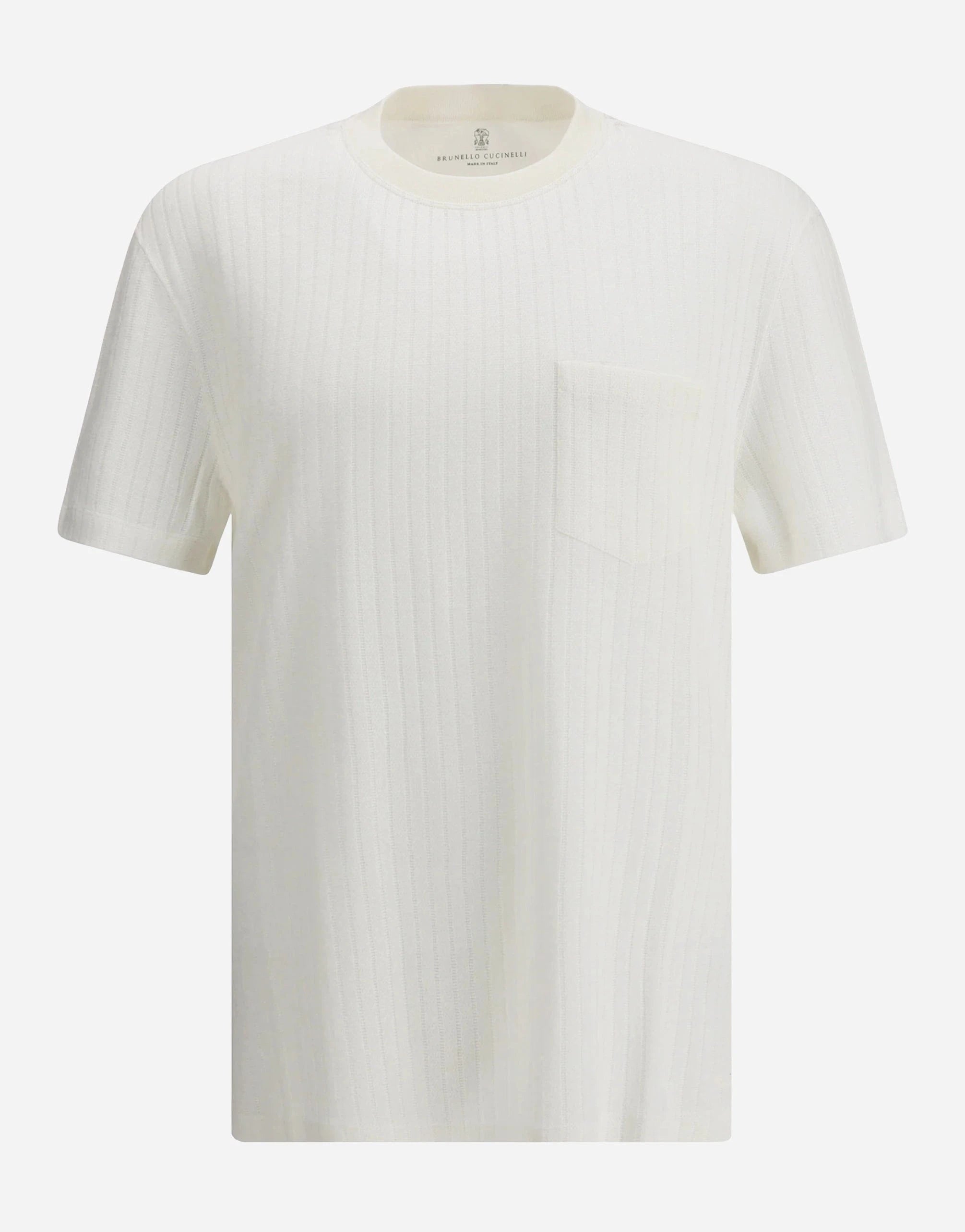 Brunello Cucinelli Linen-Cotton Blend Ribbed T-Shirt