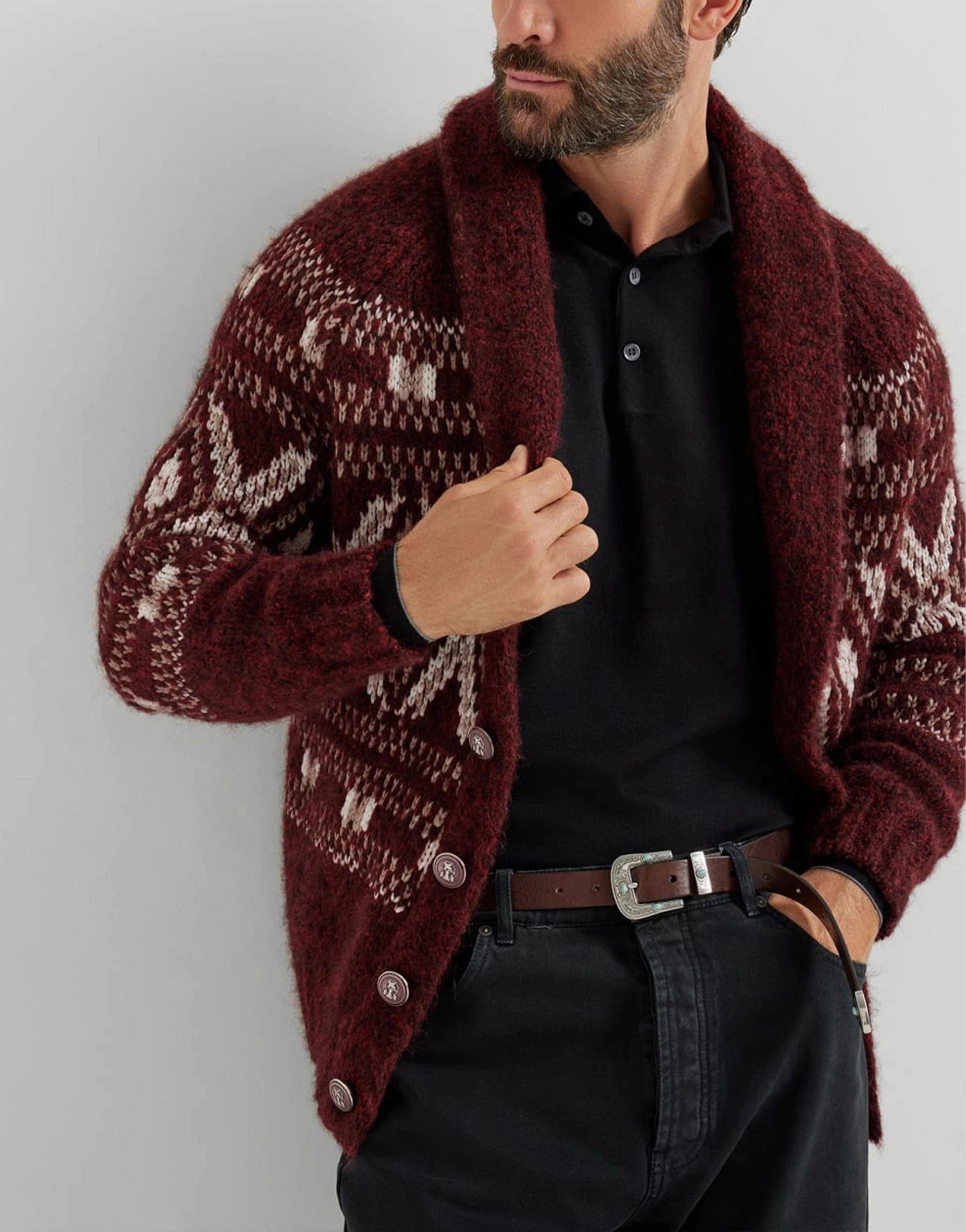 Brunello Cucinelli Long-Sleeve Wool-Cashmere Blend Polo Shirt