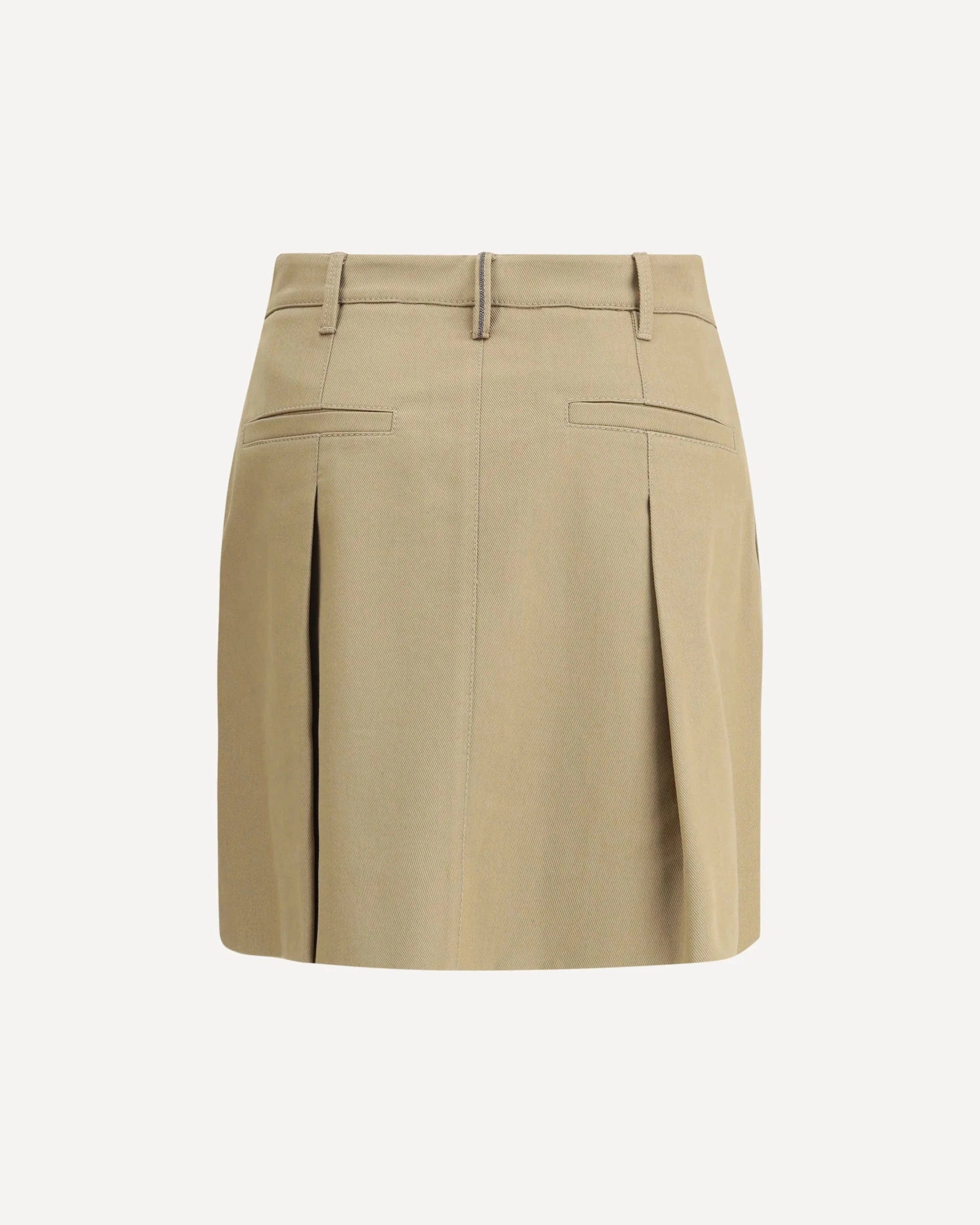 Brunello Cucinelli Monili Pleated Cotton Mini Skirt