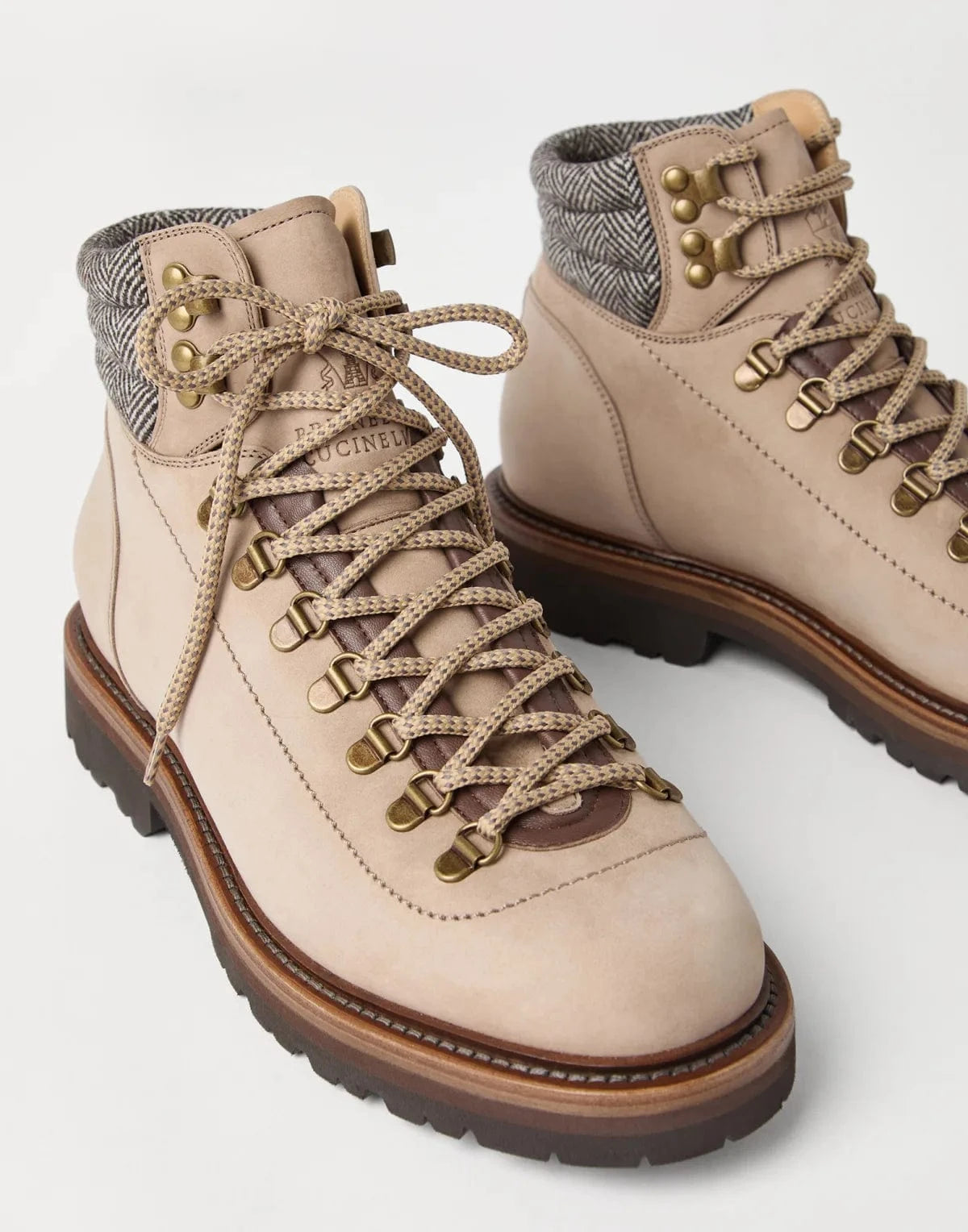 Brunello Cucinelli Nubuck Mountain-Style Ankle Boots