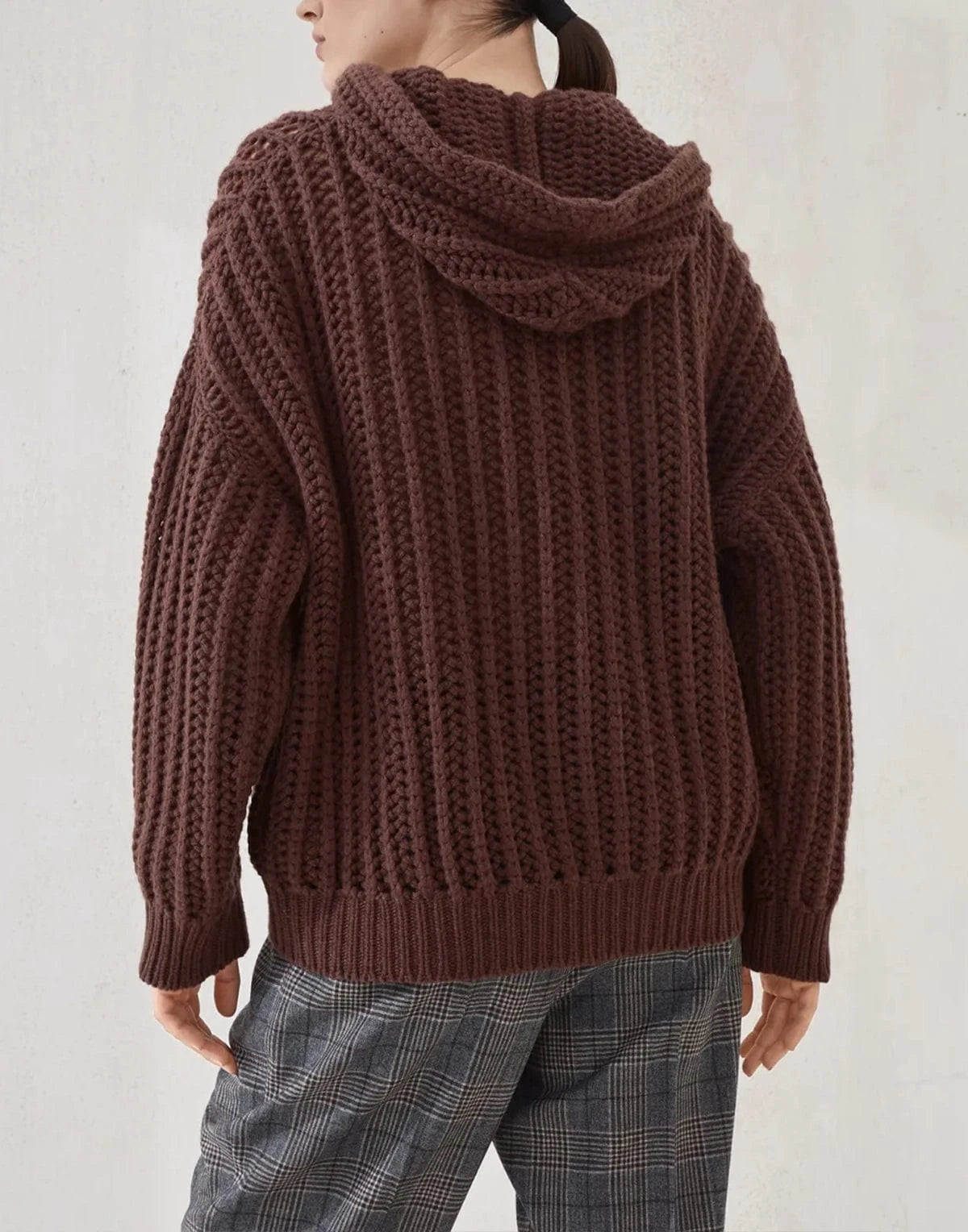 Brunello Cucinelli Openwork Rib Cashmere Hoodie