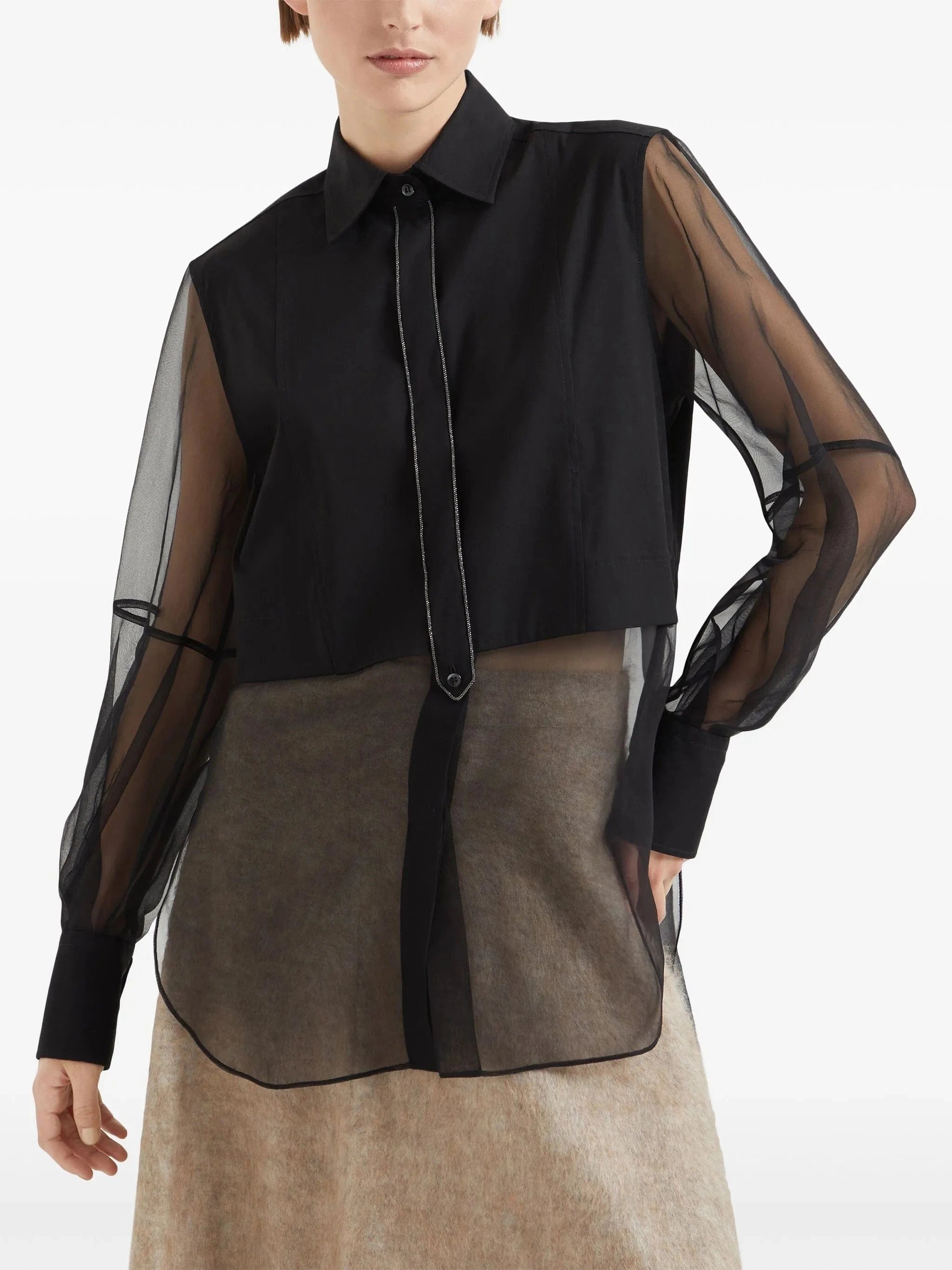 Brunello Cucinelli Panel Poplin Shirt