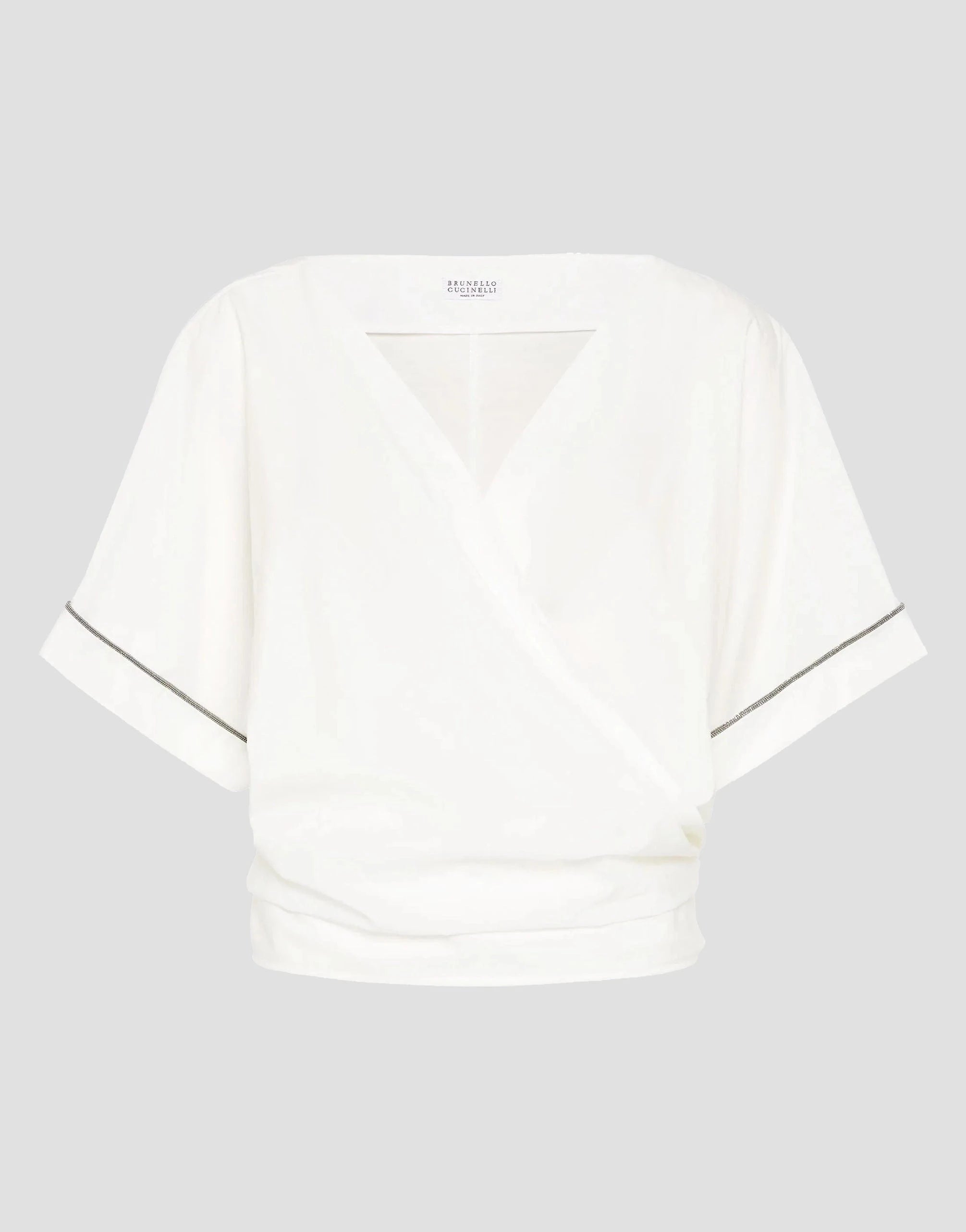 Brunello Cucinelli Poplin Kimono-Style Blouse
