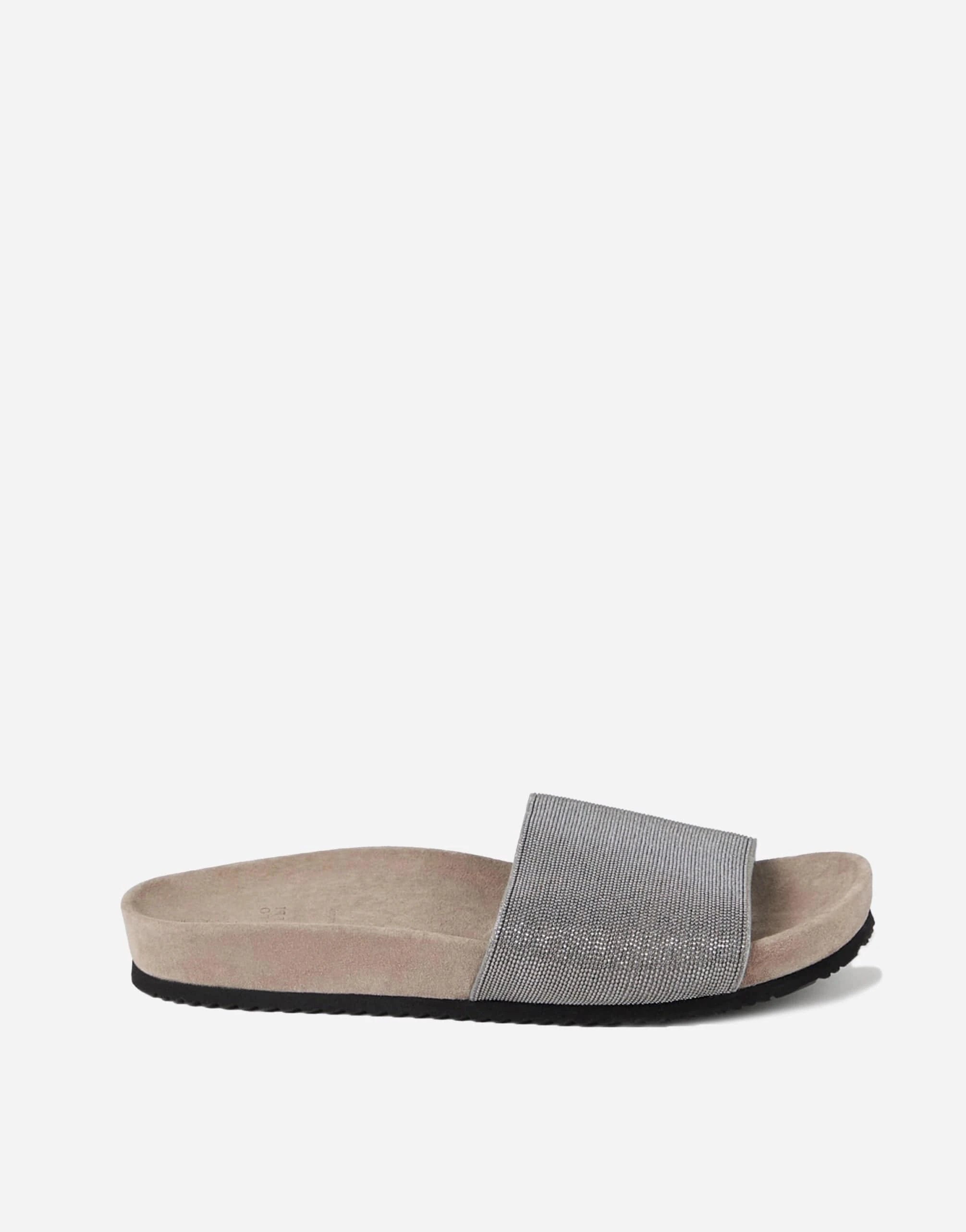 Brunello Cucinelli Precious Suede Slides