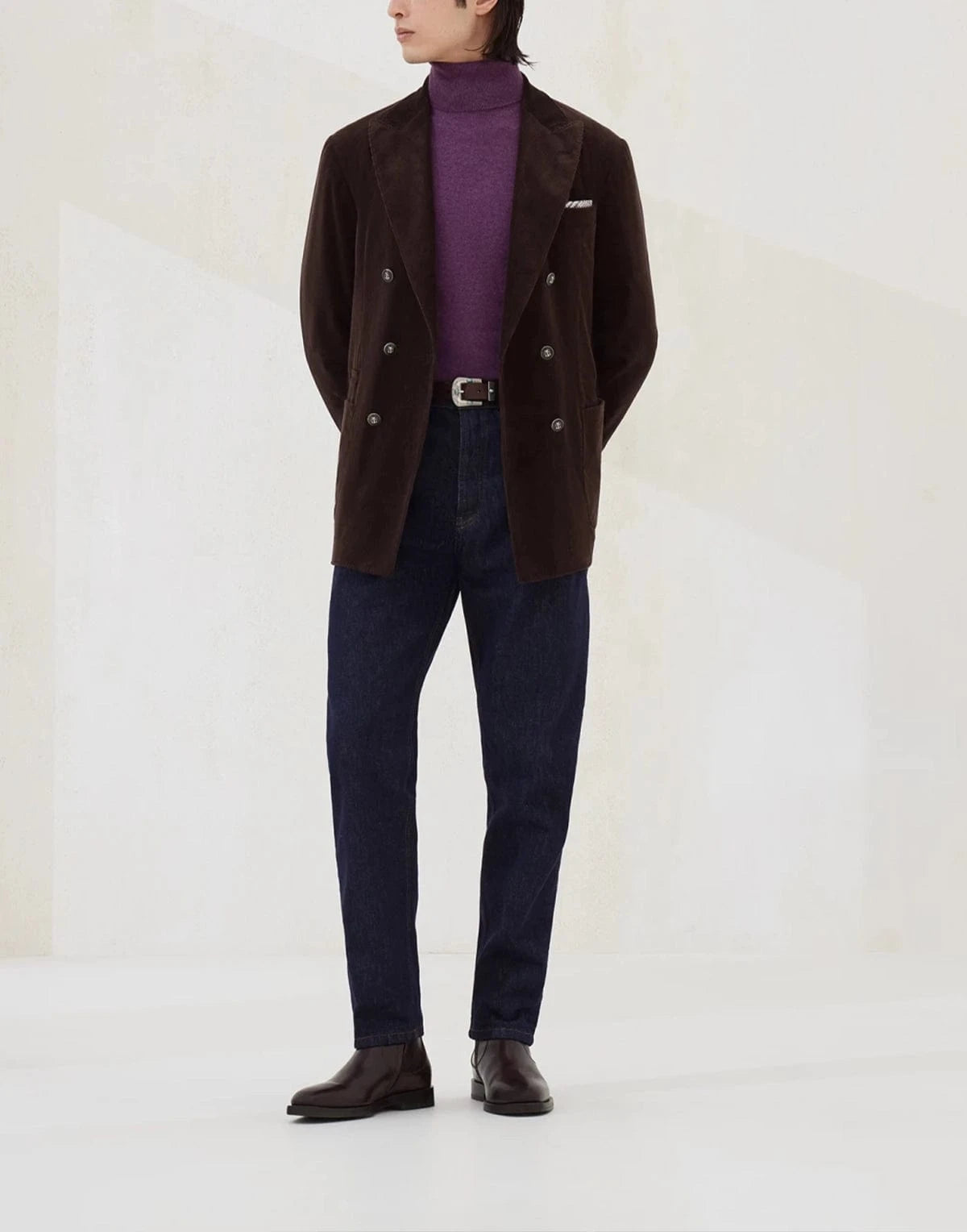 Brunello Cucinelli Purple Cashmere Turtleneck Sweater