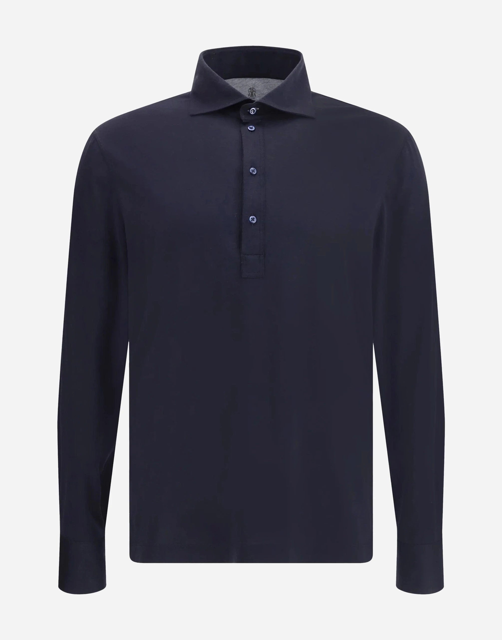 Brunello Cucinelli Silk-Cotton Long Sleeve Polo Shirt