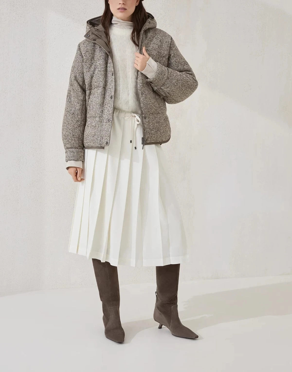 Brunello Cucinelli Silk Crêpe De Chine Turtleneck Blouse