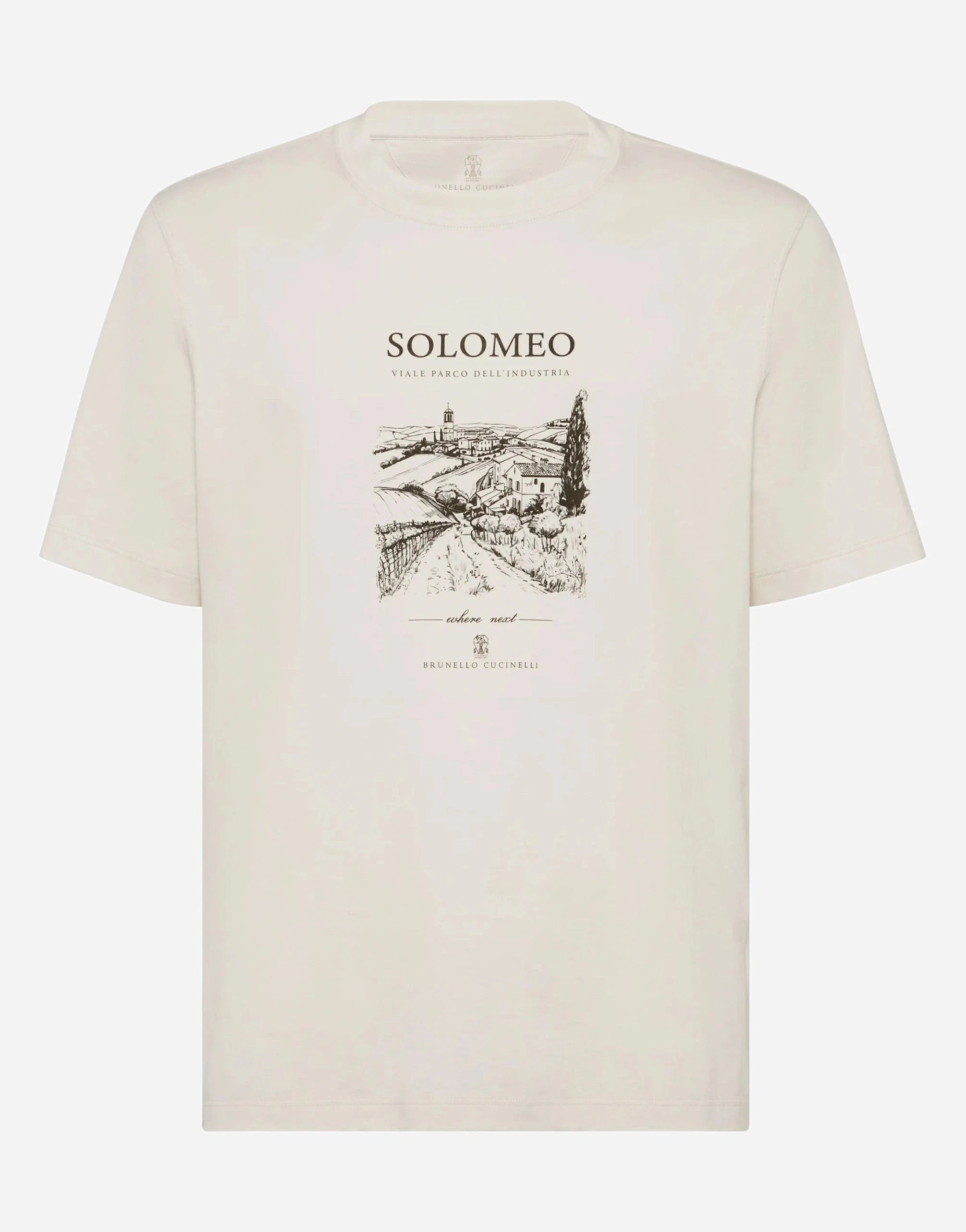 Brunello Cucinelli Solomeo-Print Cotton T-Shirt