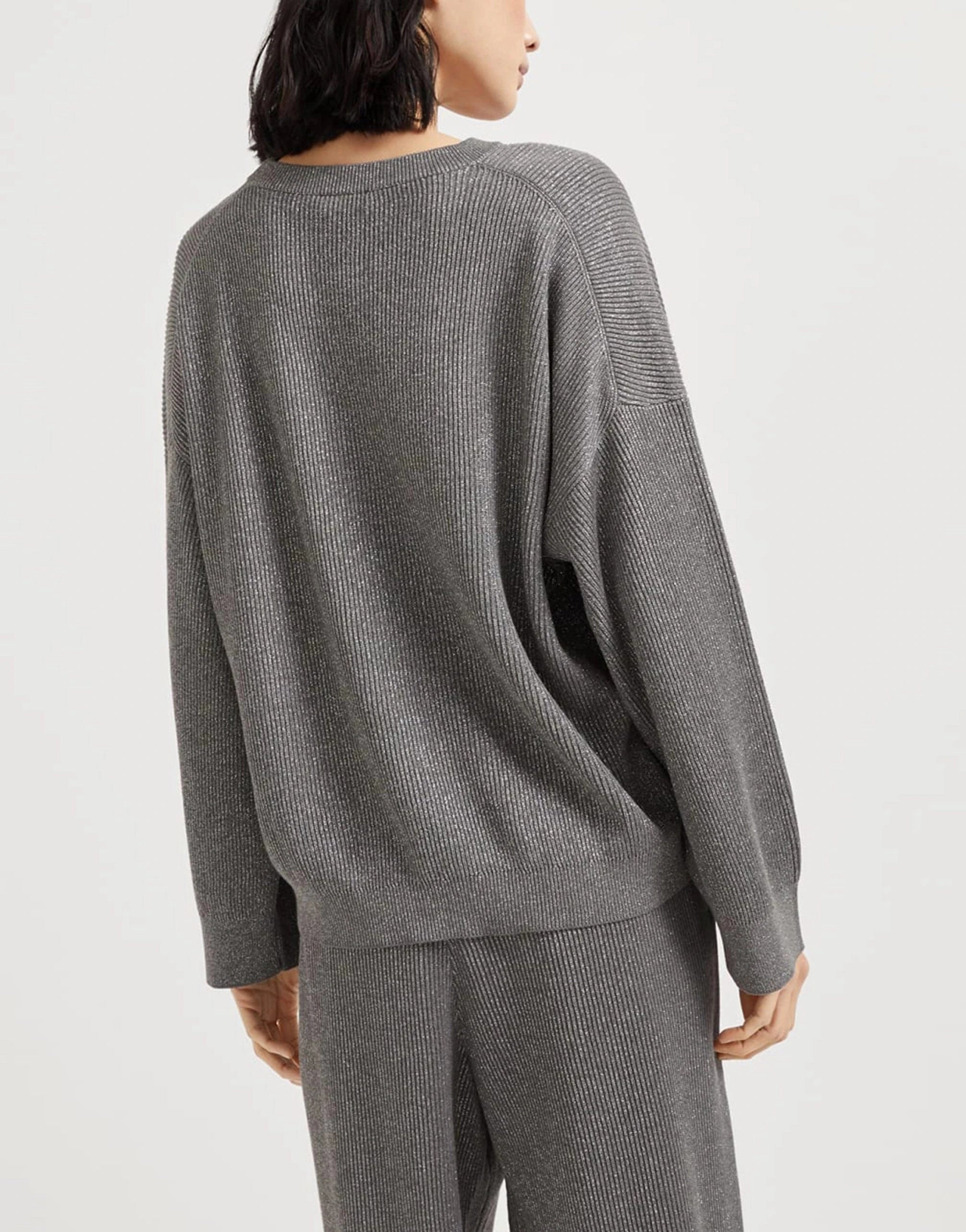 Brunello Cucinelli Sparkling Vanisé English Rib Sweater