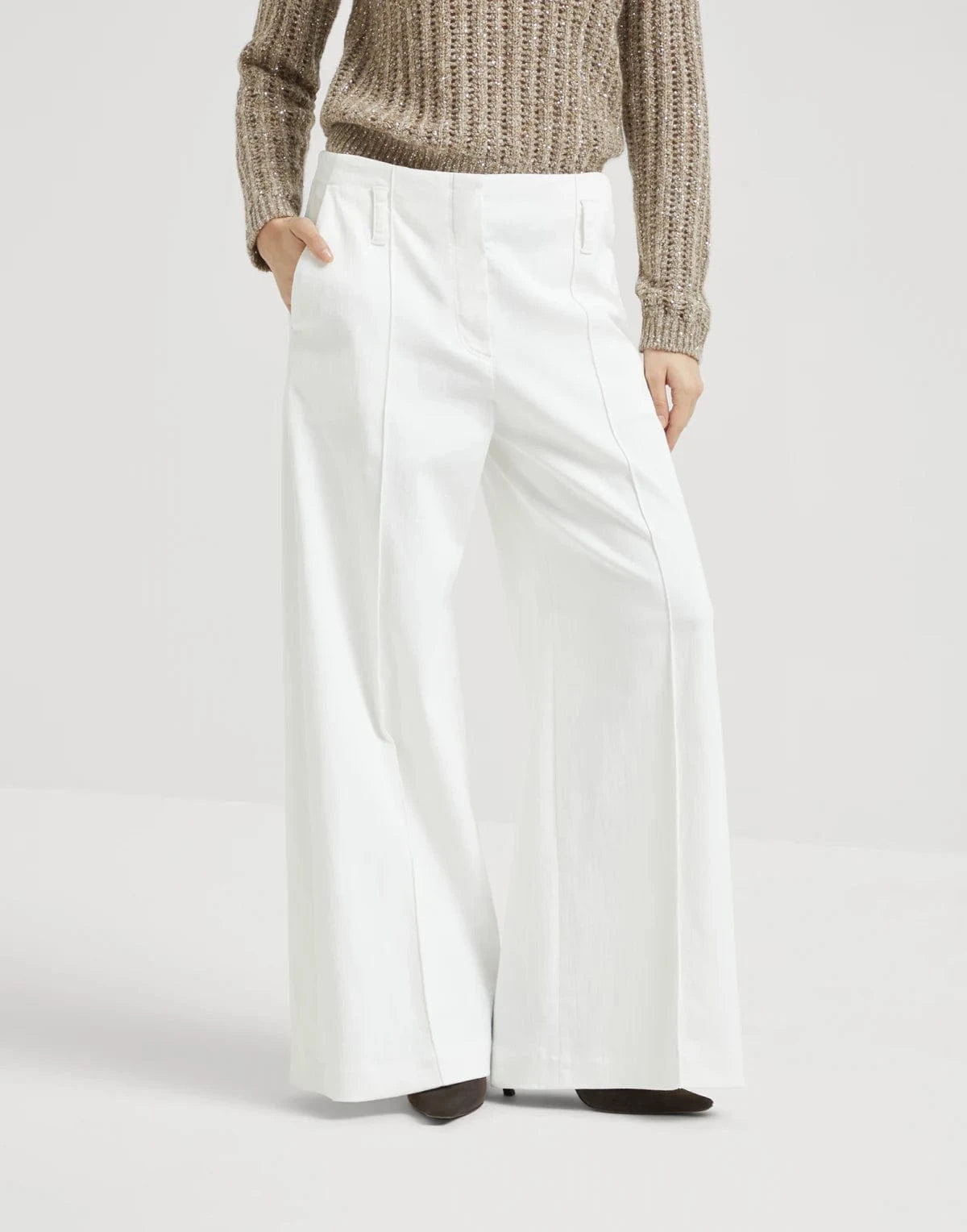 Brunello Cucinelli Stretch Denim Flared Sartorial Jeans