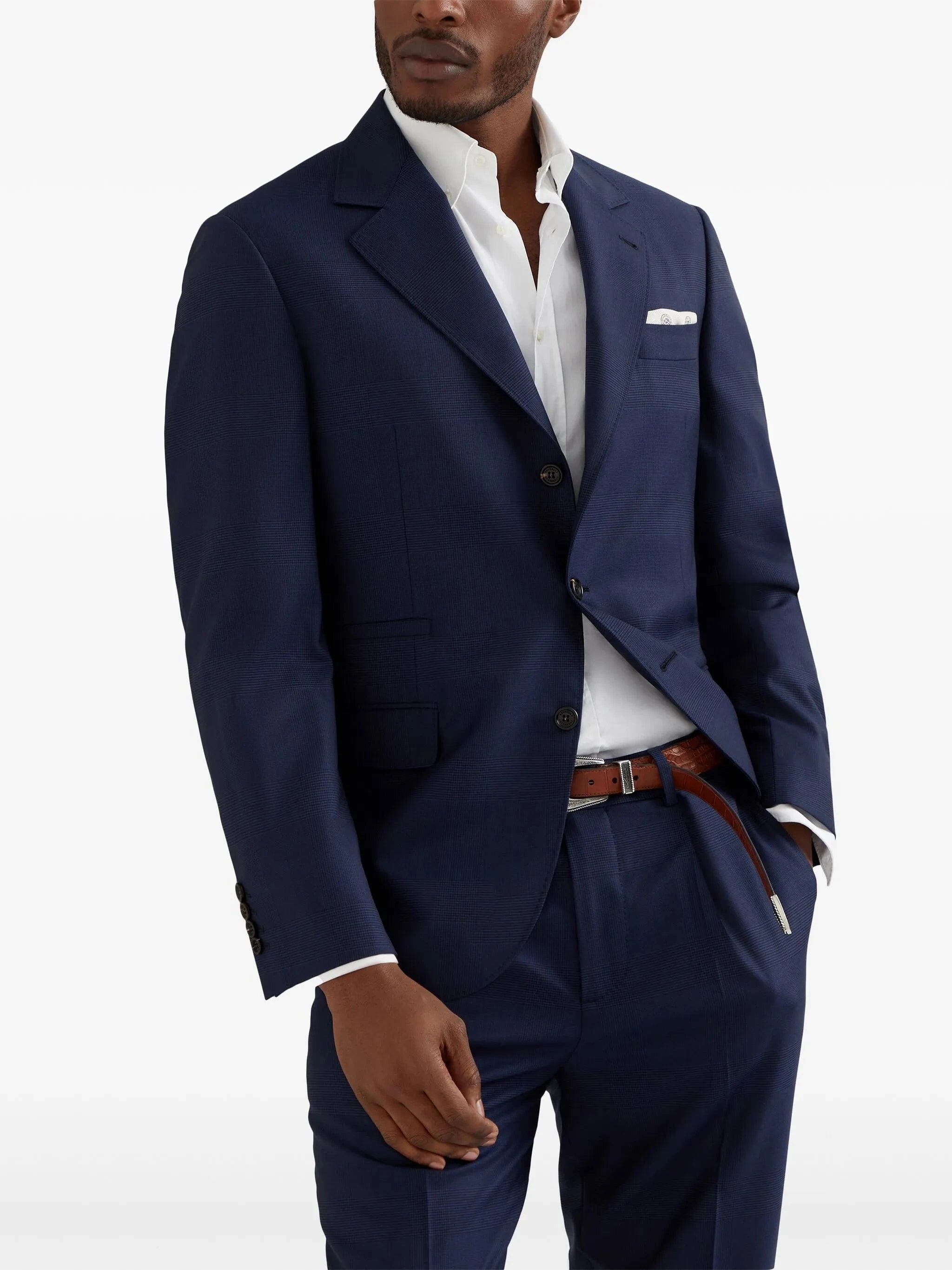 Brunello Cucinelli Super 150s Wool Prince Of Wales Blazer