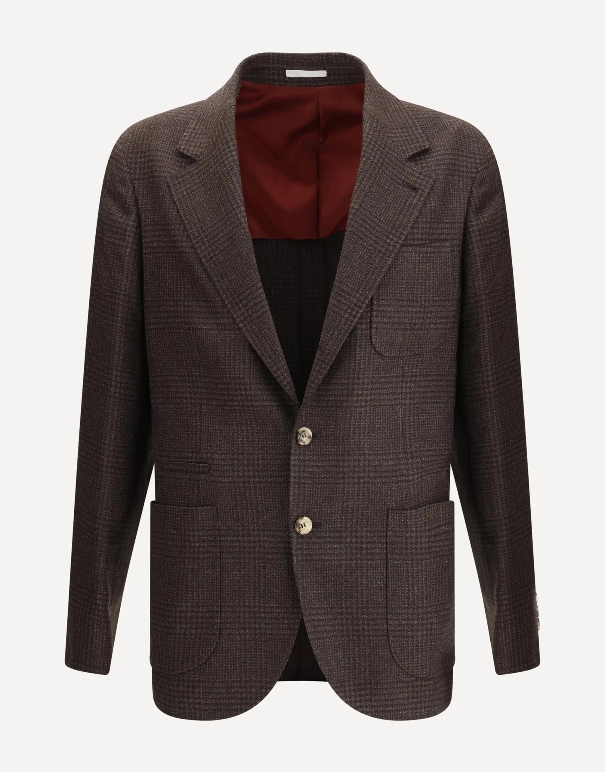 Brunello Cucinelli Wool-Blend Prince of Wales Wool Blazer