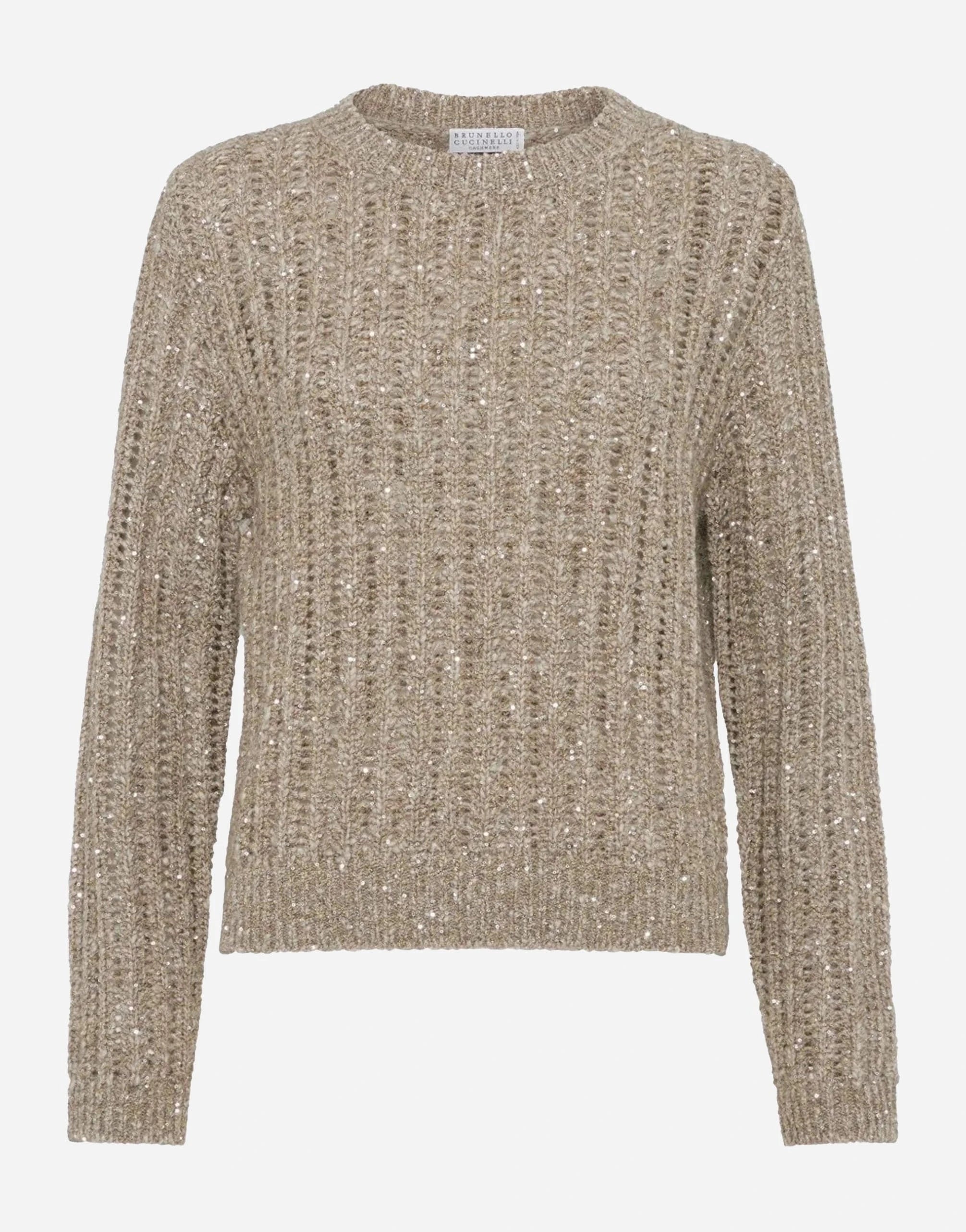 Brunello Cucinelli Wool-Cashmere Blend Mohair Dazzling Rib Sweater