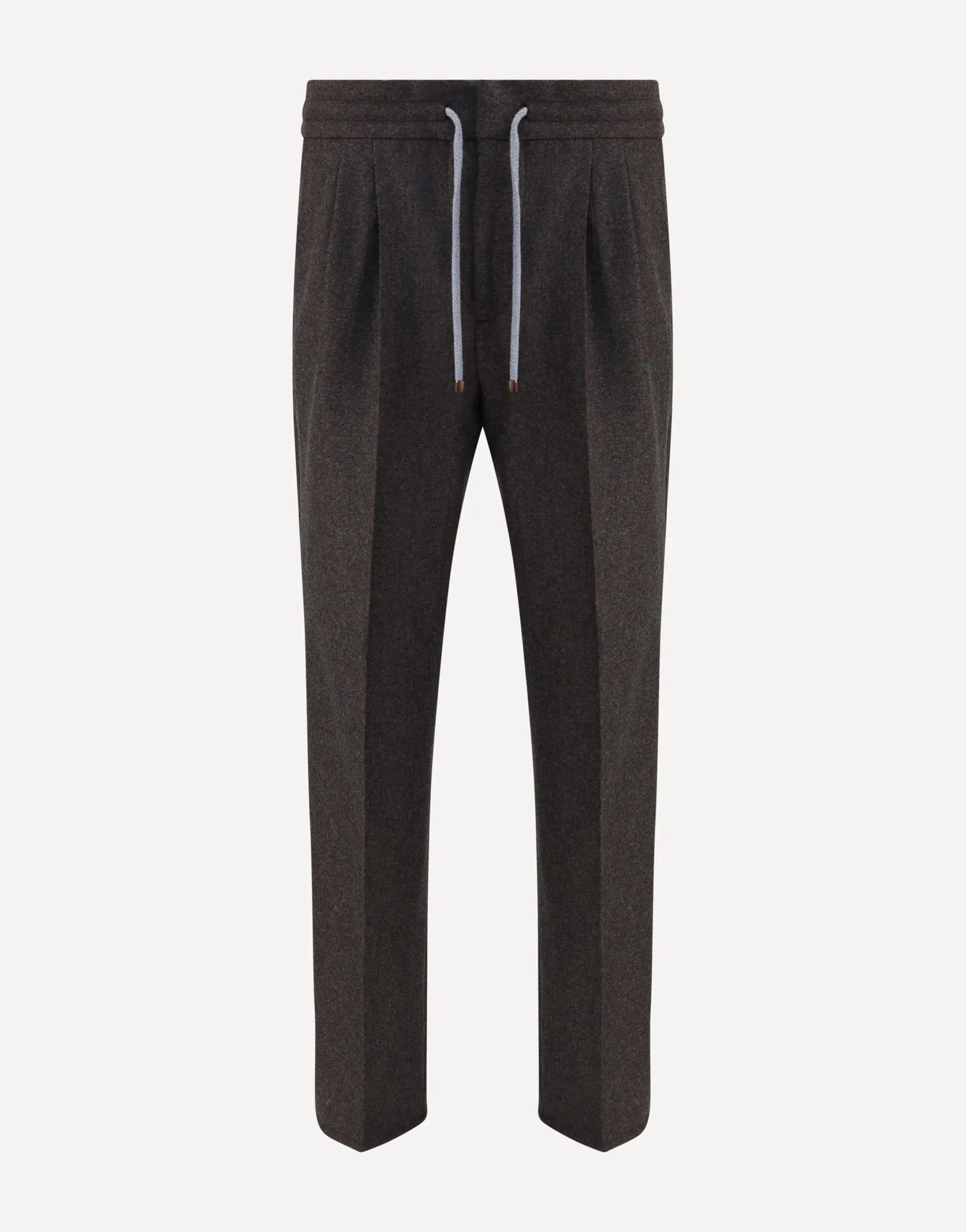 Brunello Cucinelli Wool Double-Pleated Drawstring Track Pants
