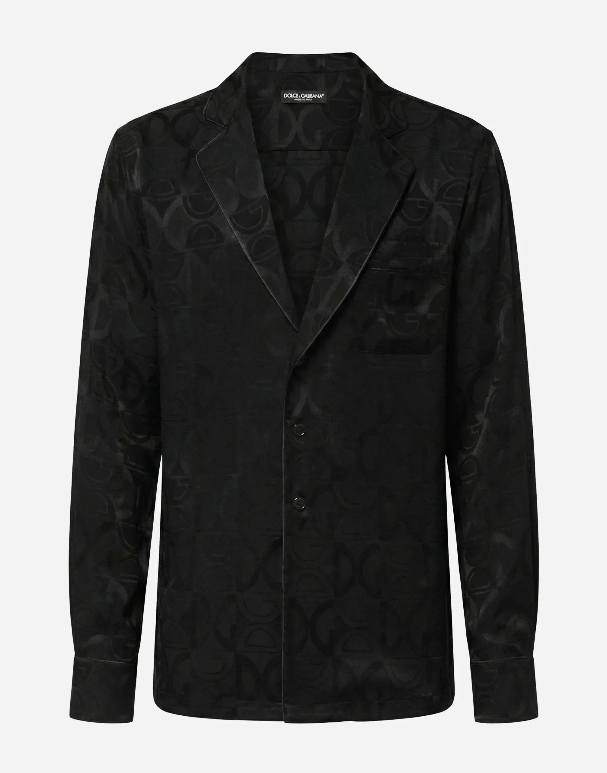Dolce 
Gabbana All-Over DG Logo Silk Shirt