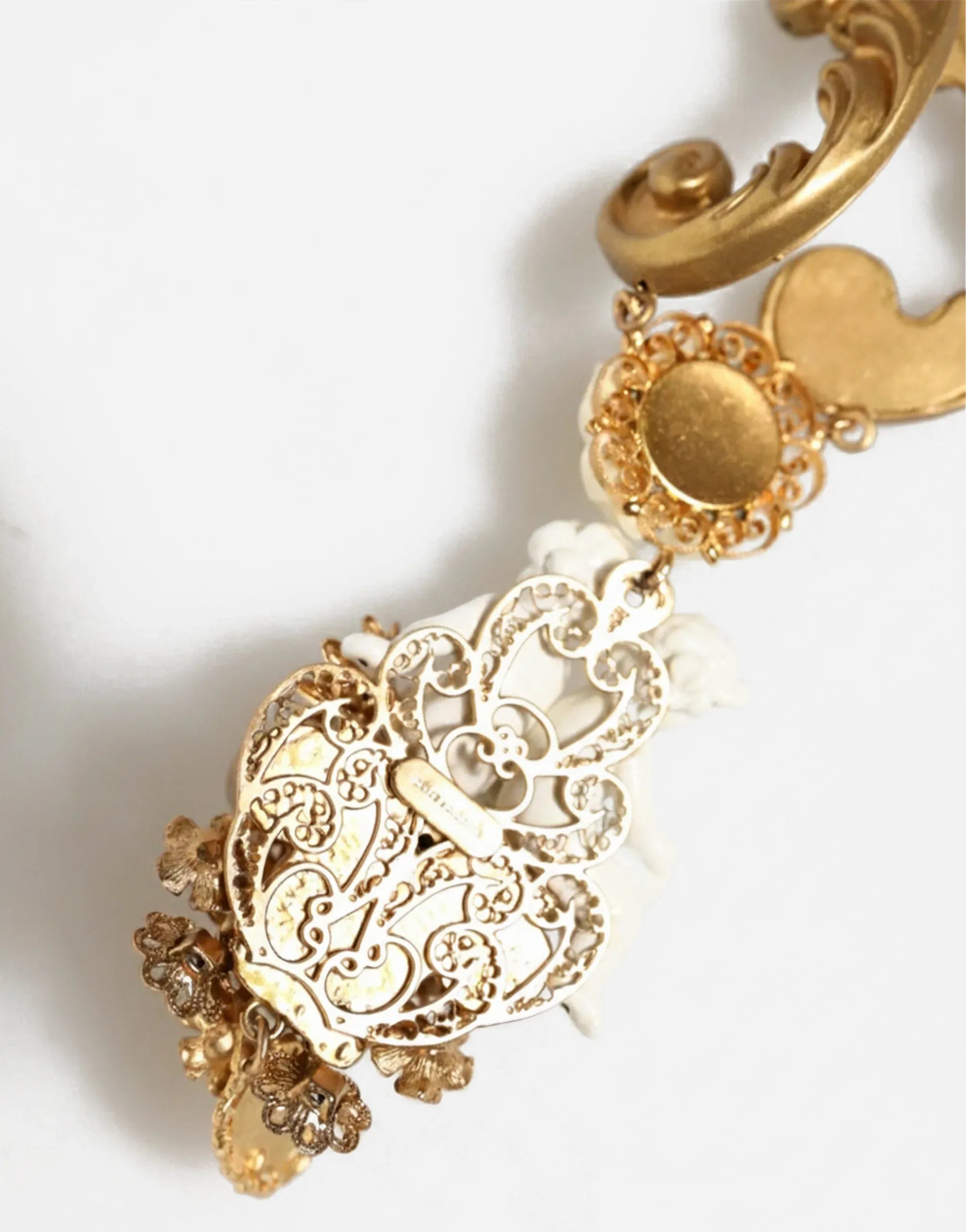 Dolce 
Gabbana Baroque Cherubim Rose Cameo Necklace