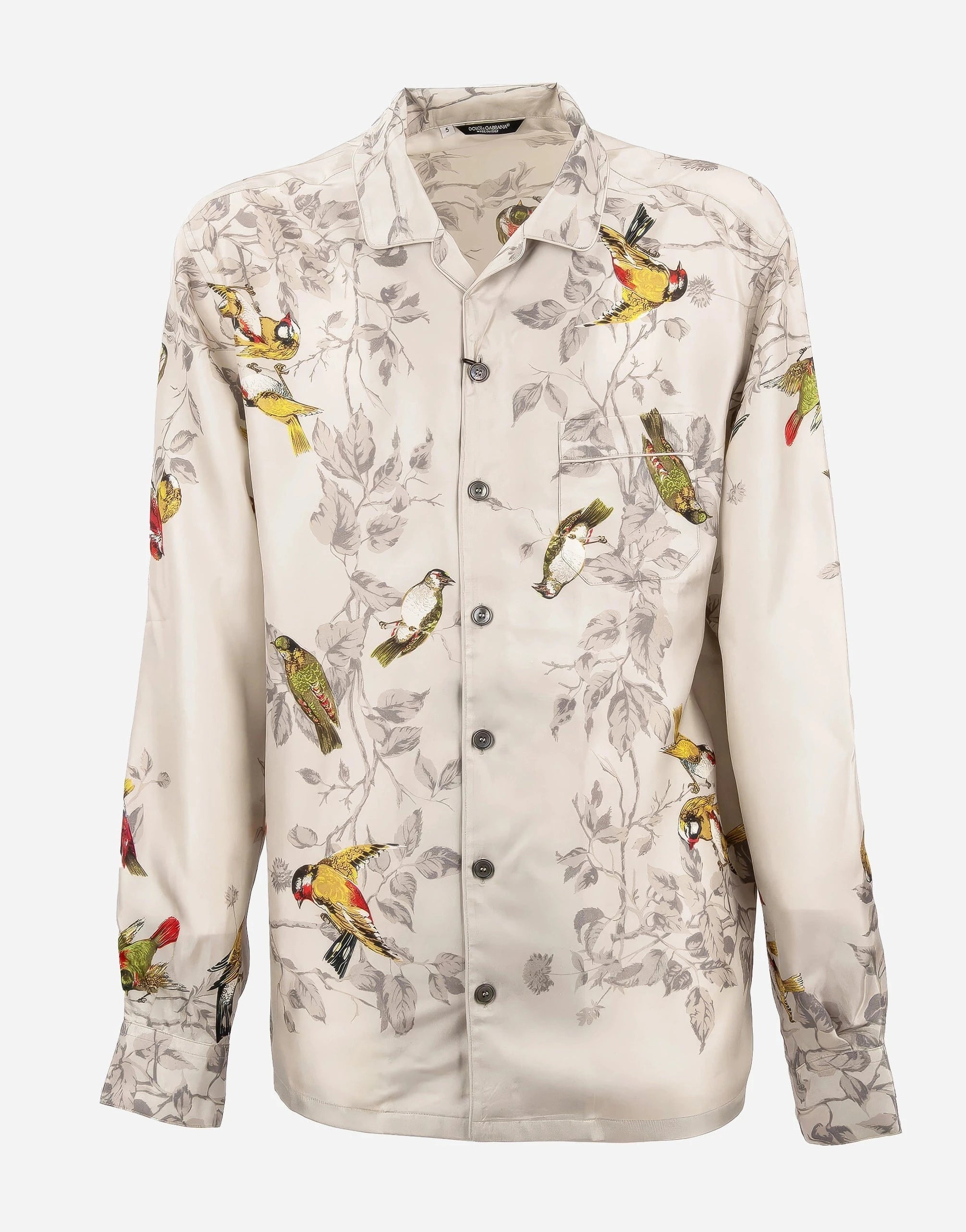 Dolce 
Gabbana Bird-Print Silk Pyjama Shirt