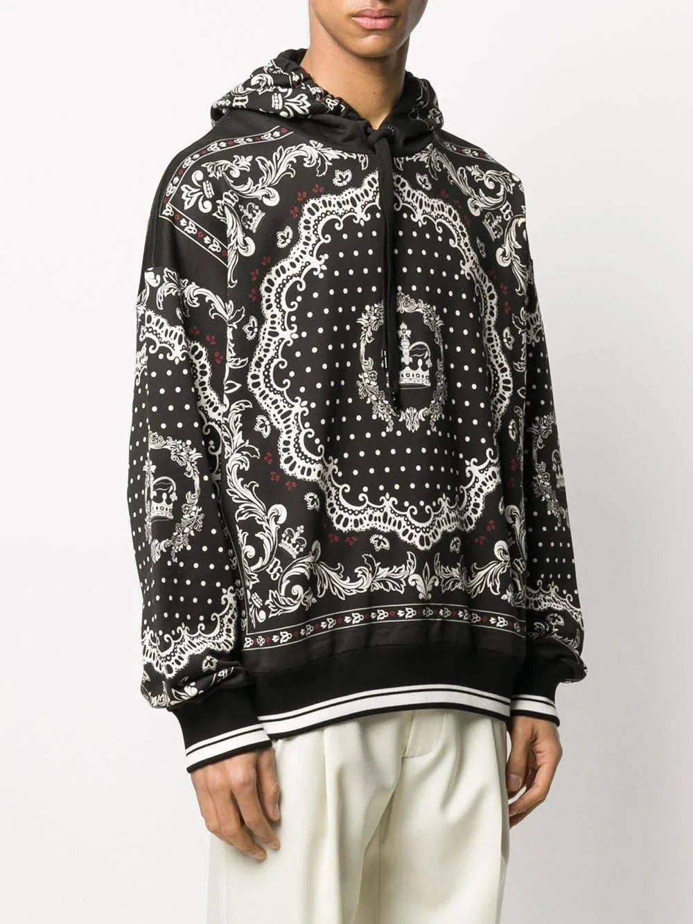 Dolce 
Gabbana Black And White Bandana Hoodie