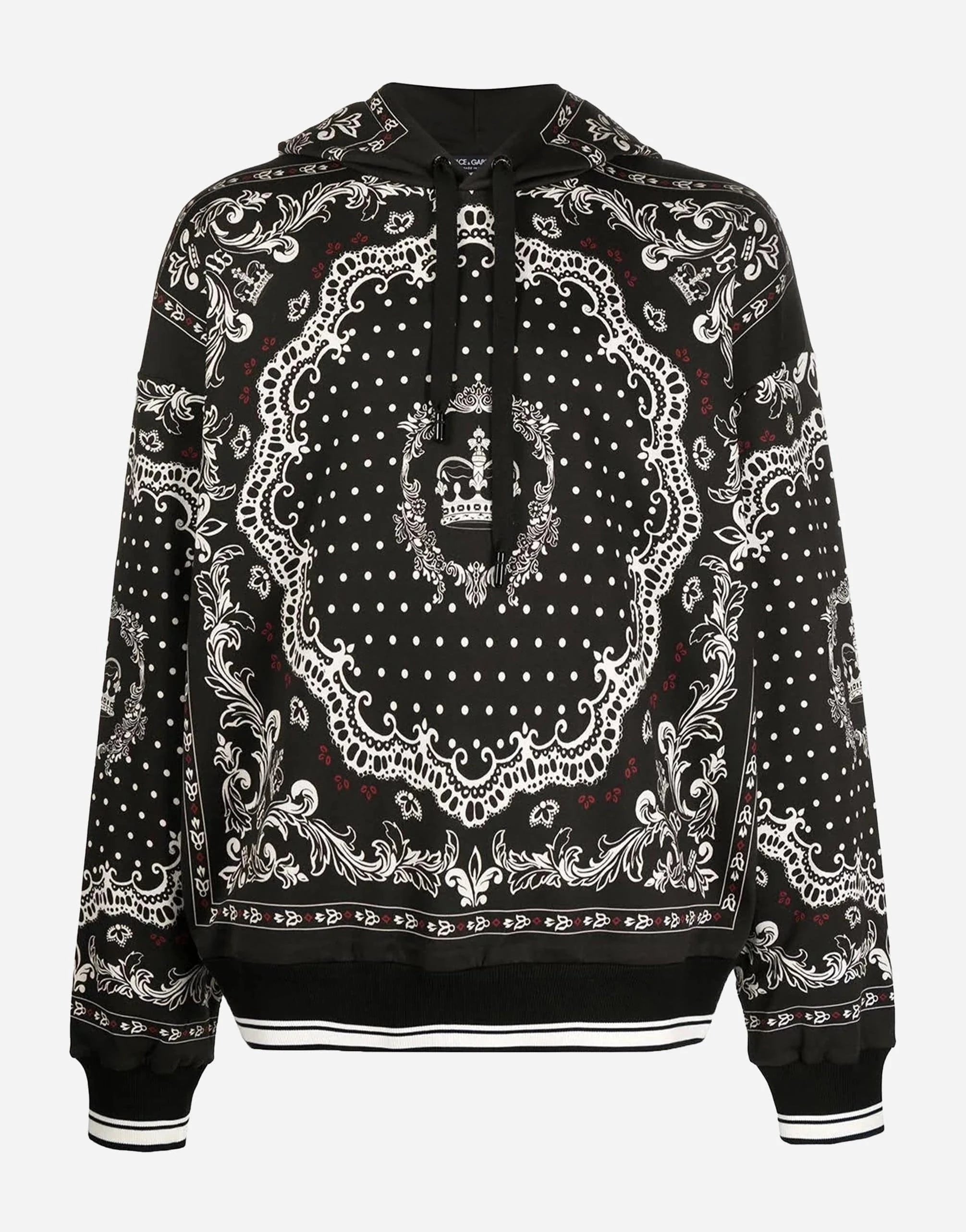 Dolce 
Gabbana Black And White Bandana Hoodie