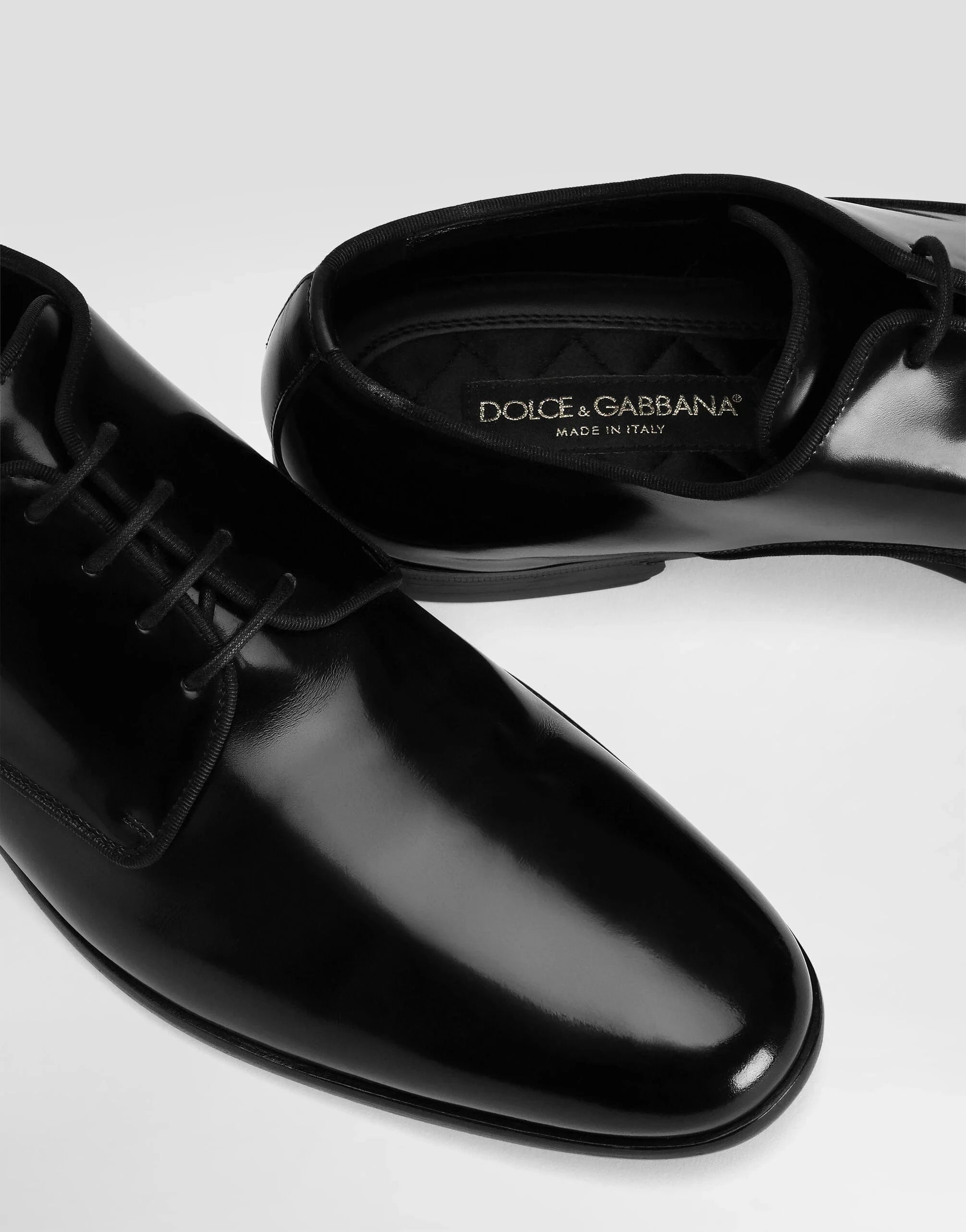Dolce 
Gabbana Black Leather Derby Shoes
