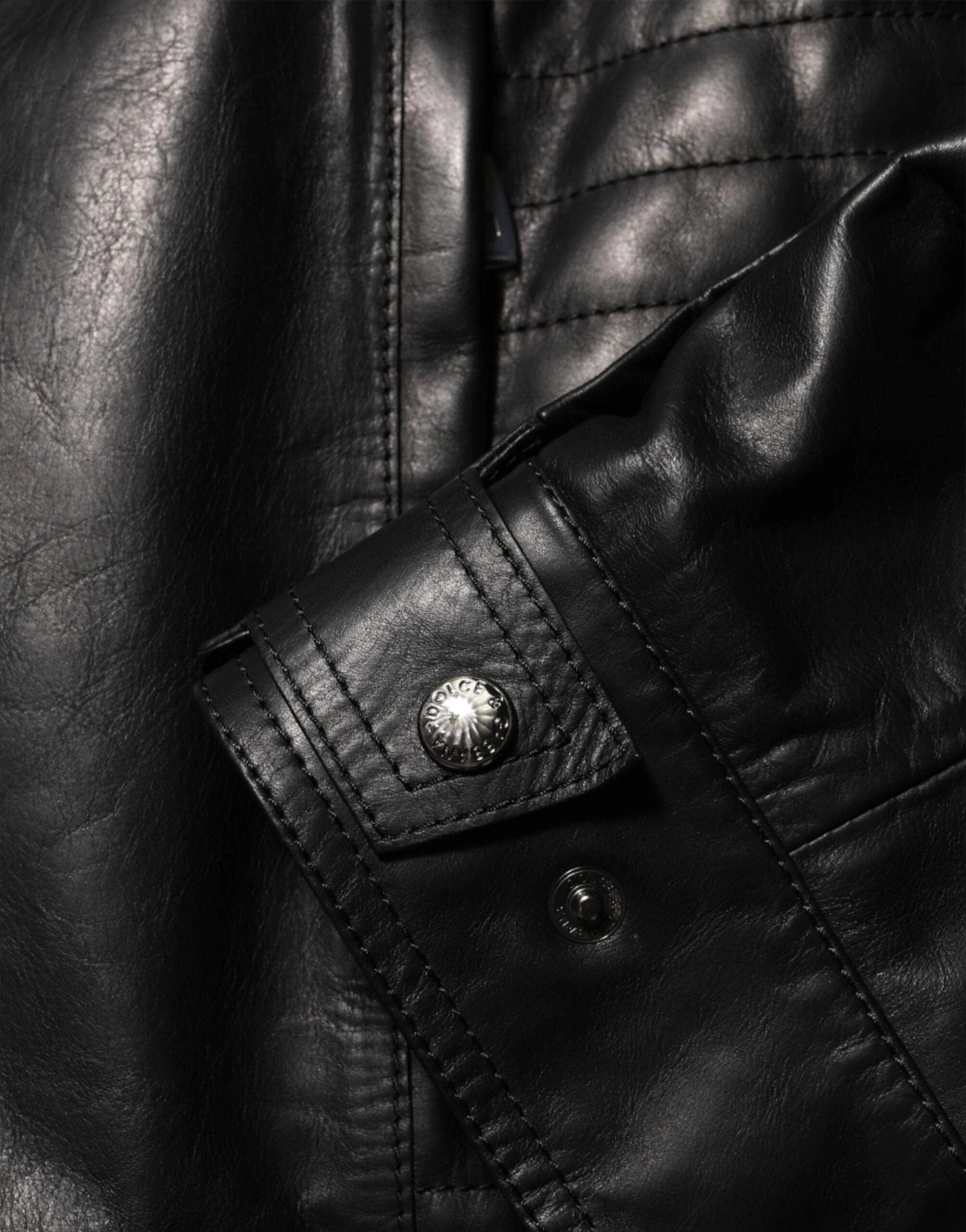 Dolce 
Gabbana Black Leather Full-Zip Jacket