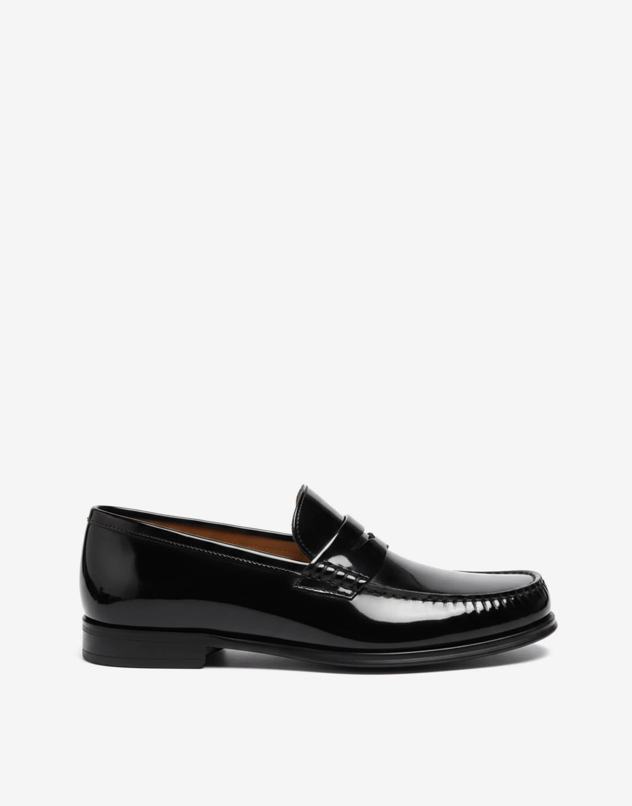 Dolce 
Gabbana Black Penny Leather Loafers