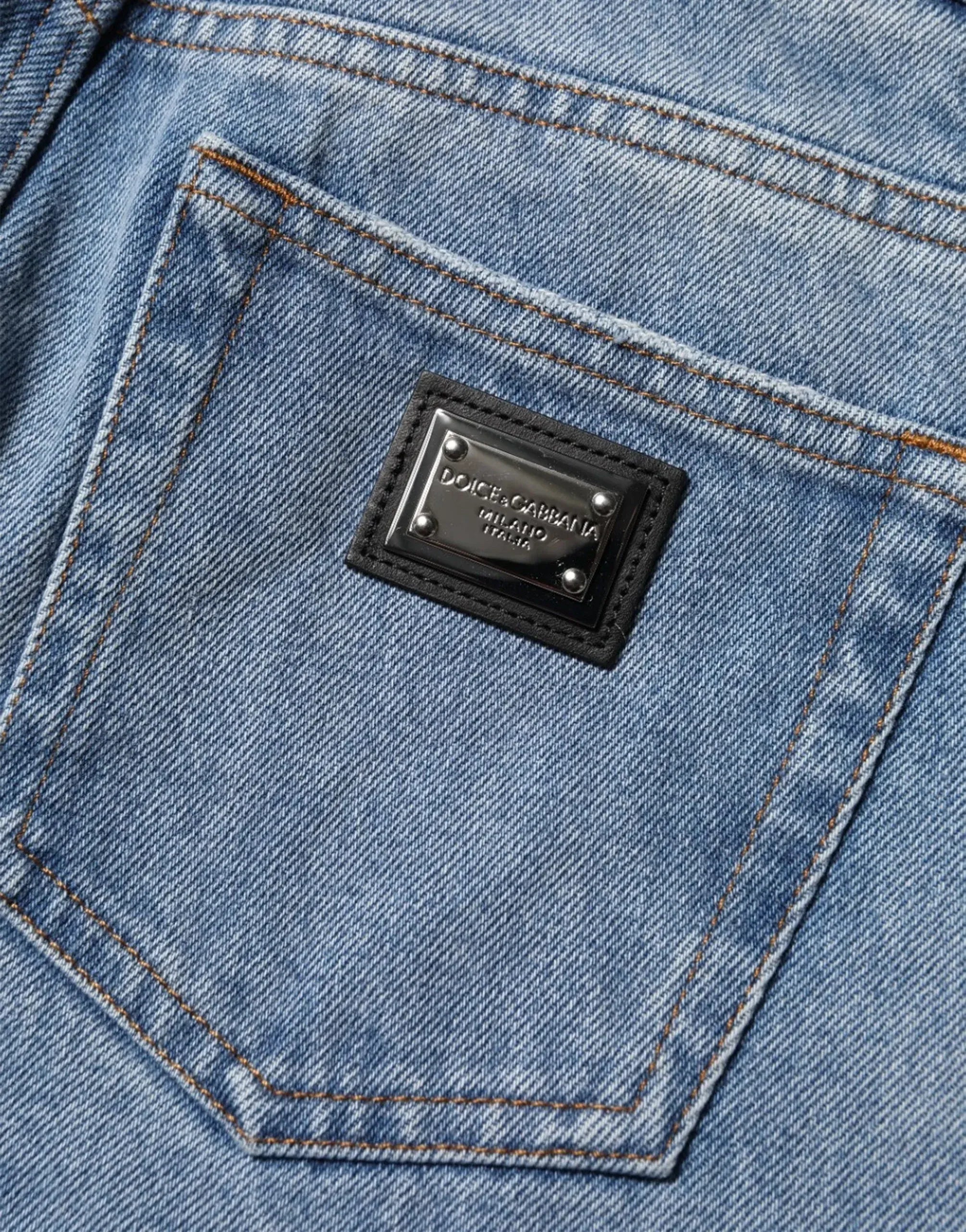 Dolce 
Gabbana Blue Skinny High-Waist Denim Jeans