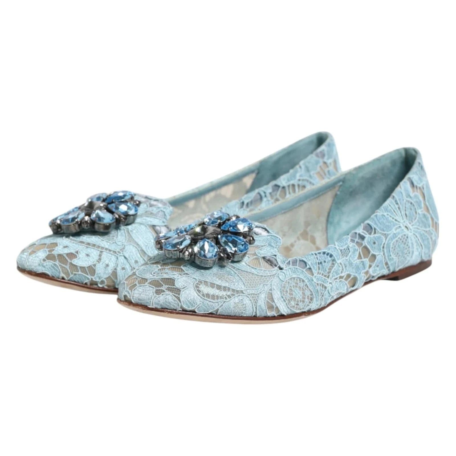Dolce 
Gabbana Blue Vally Taormina Lace Ballerina Flats