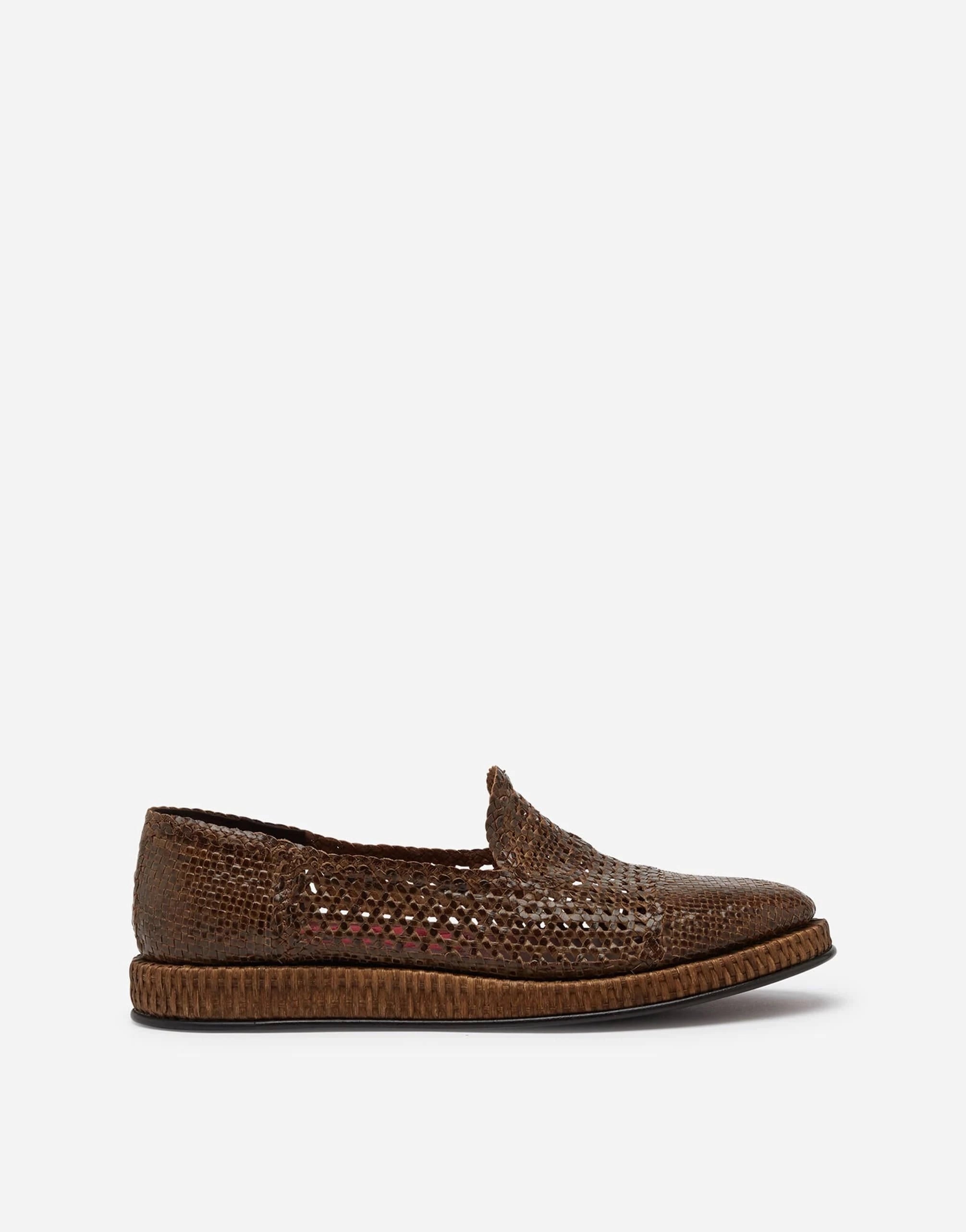 Dolce 
Gabbana Braided Leather Derby Shoes