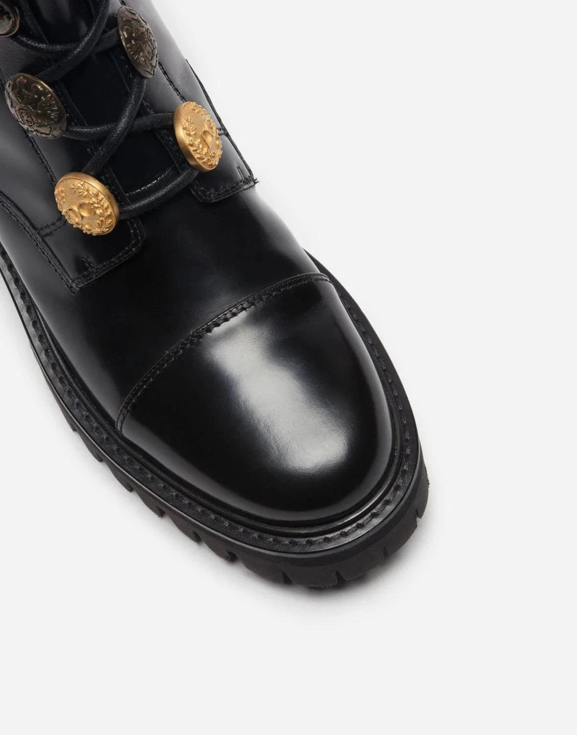 Dolce 
Gabbana Button Adorned Leather Ankle Boots