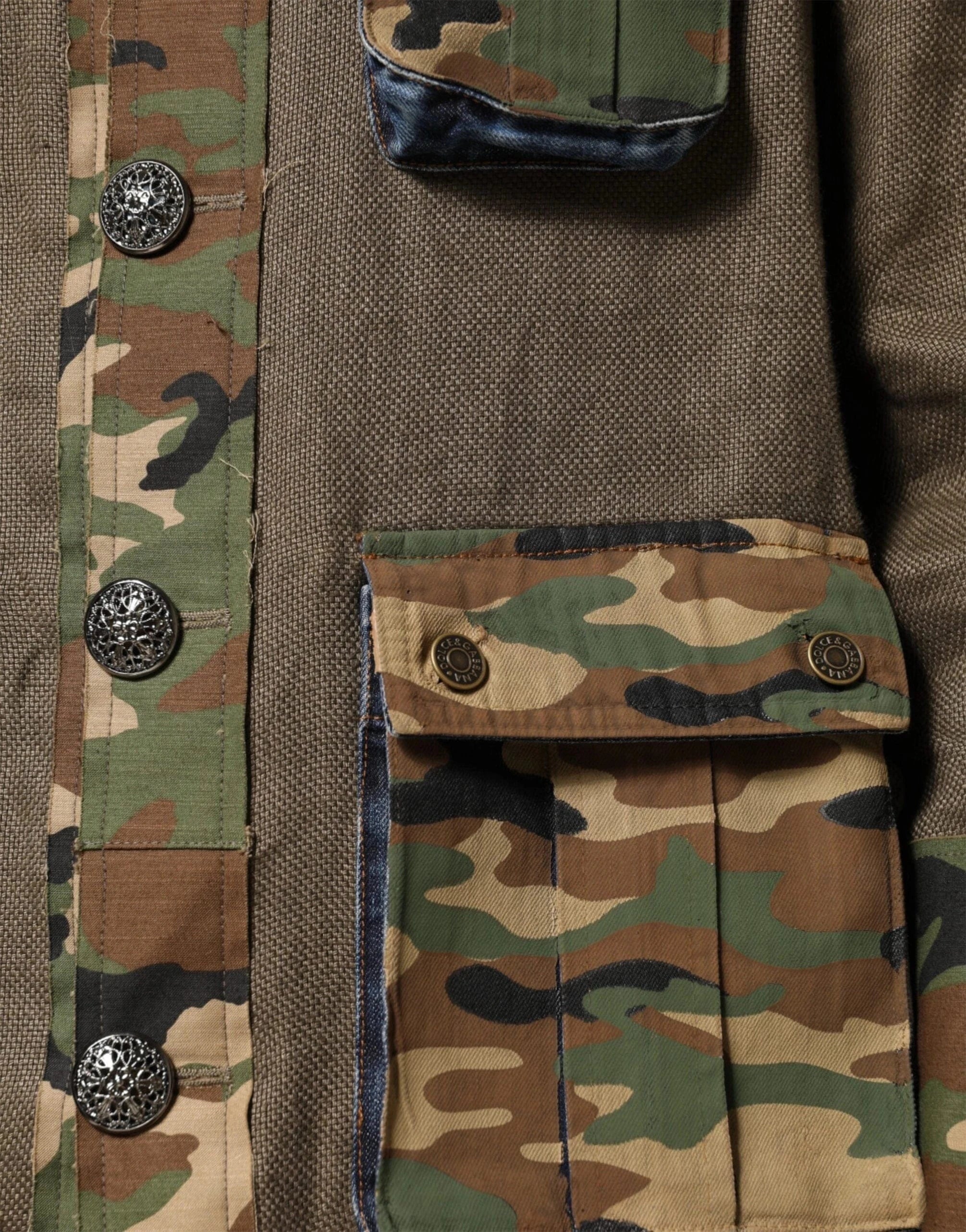 Dolce 
Gabbana Camo Print Linen-Blend Jacket