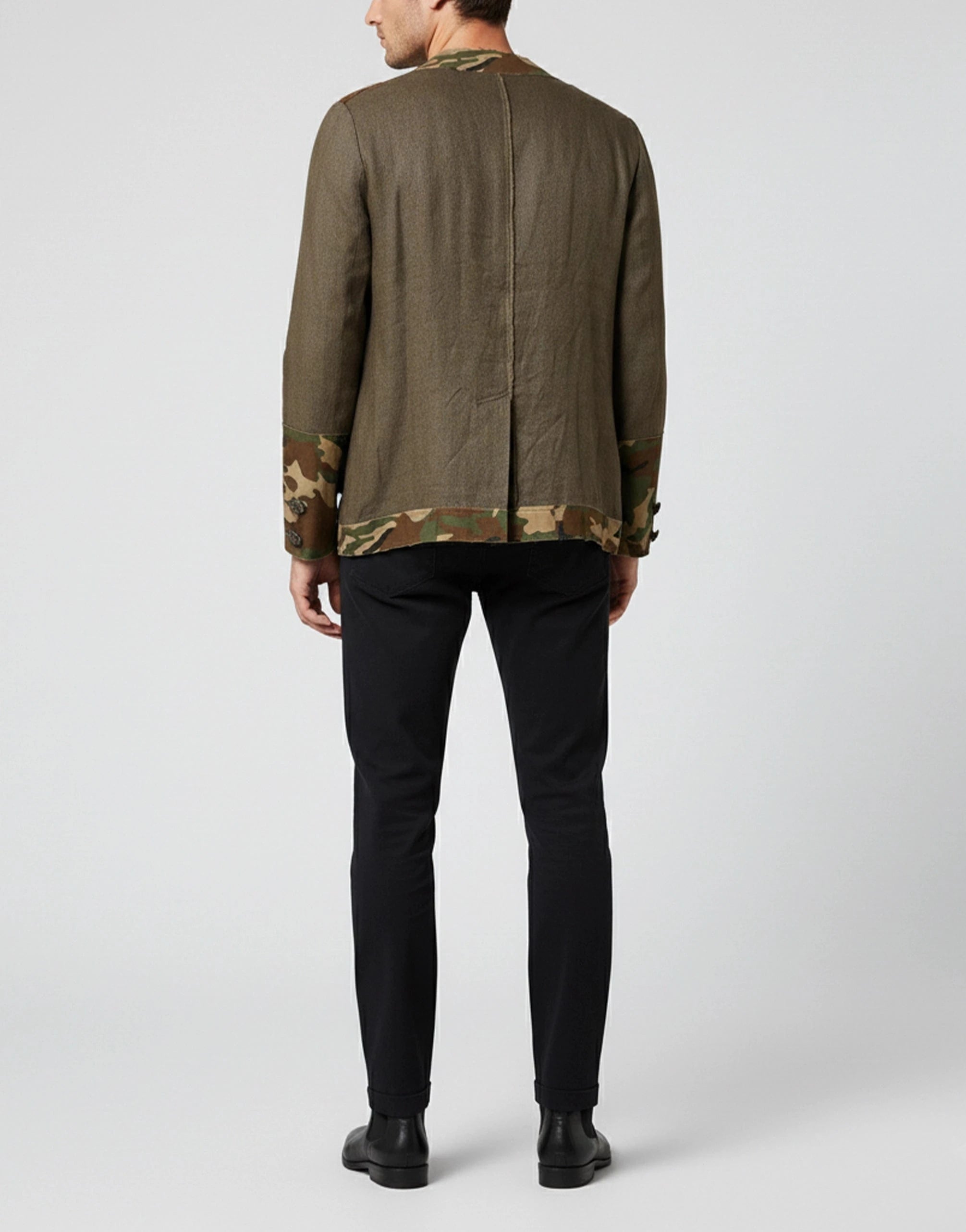 Dolce 
Gabbana Camo Print Linen-Blend Jacket