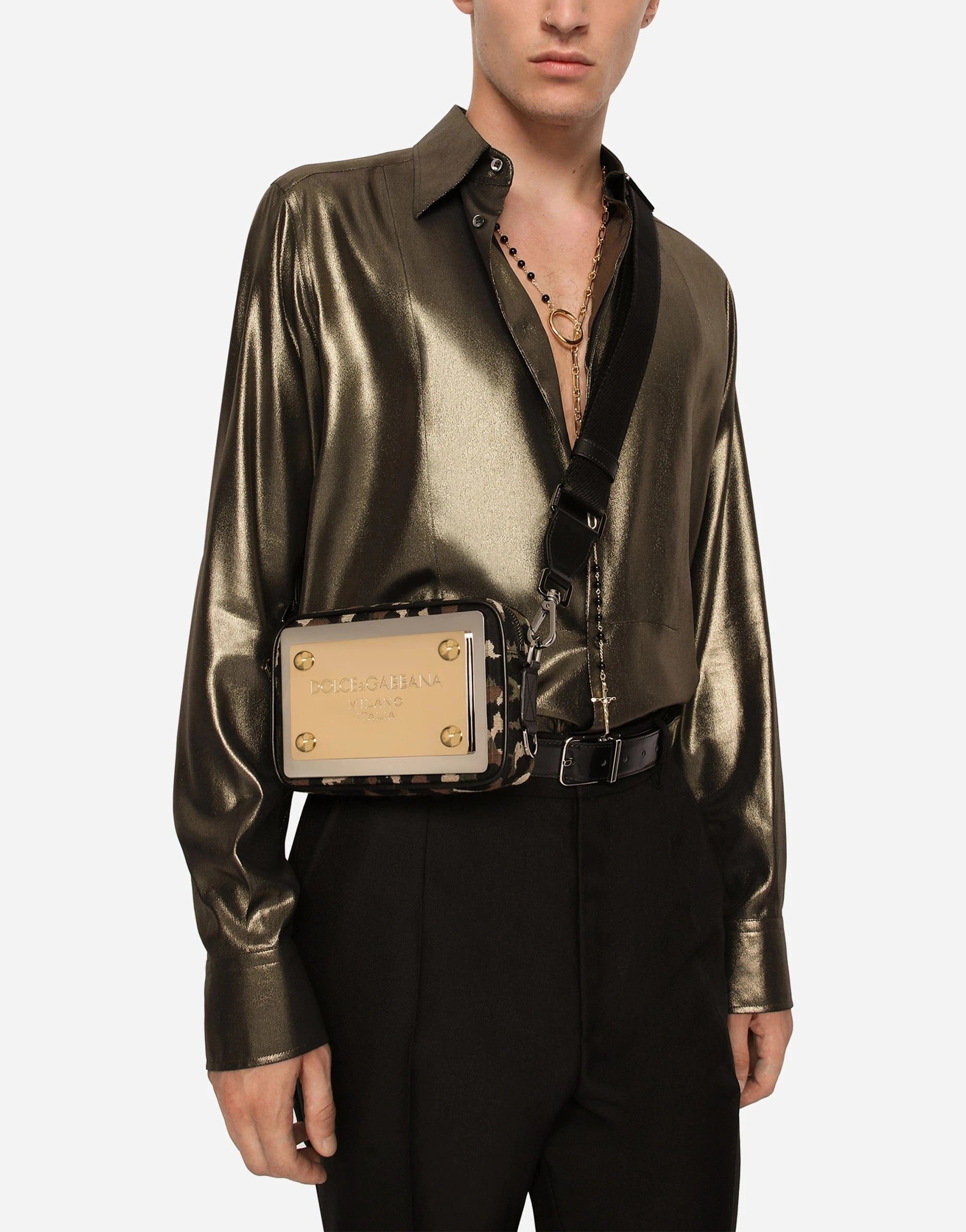 Dolce 
Gabbana Camouflage Jacquard Crossbody Bag