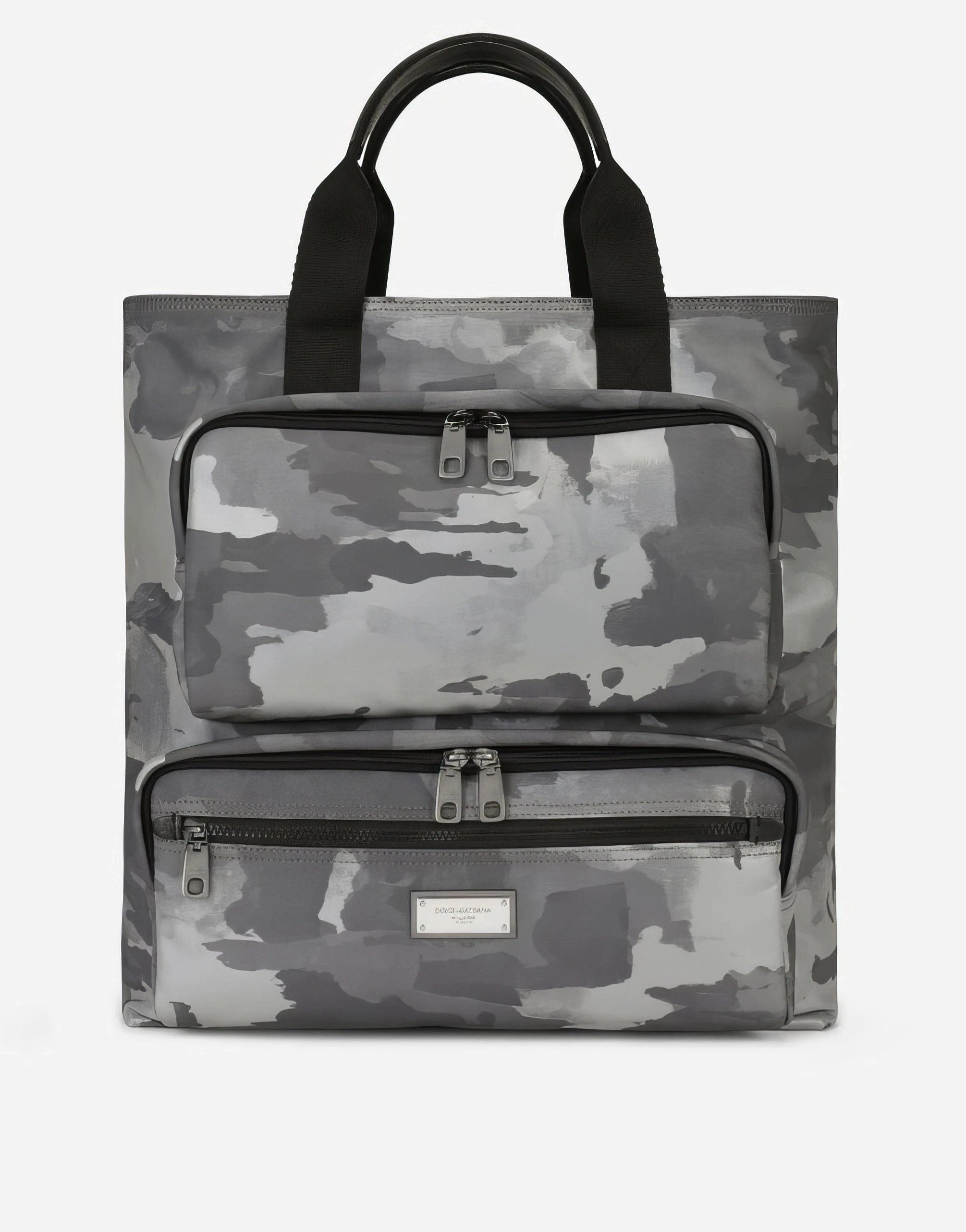 Dolce 
Gabbana Camouflage-Print Logo Tag Tote Bag