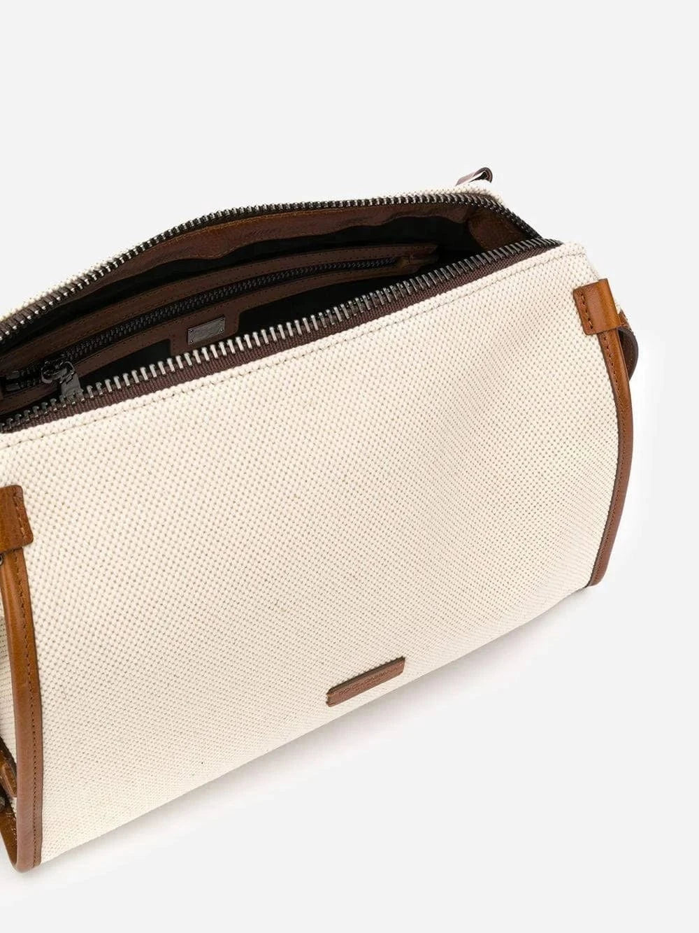 Dolce 
Gabbana Canvas Leather Logo Shoulder Bag