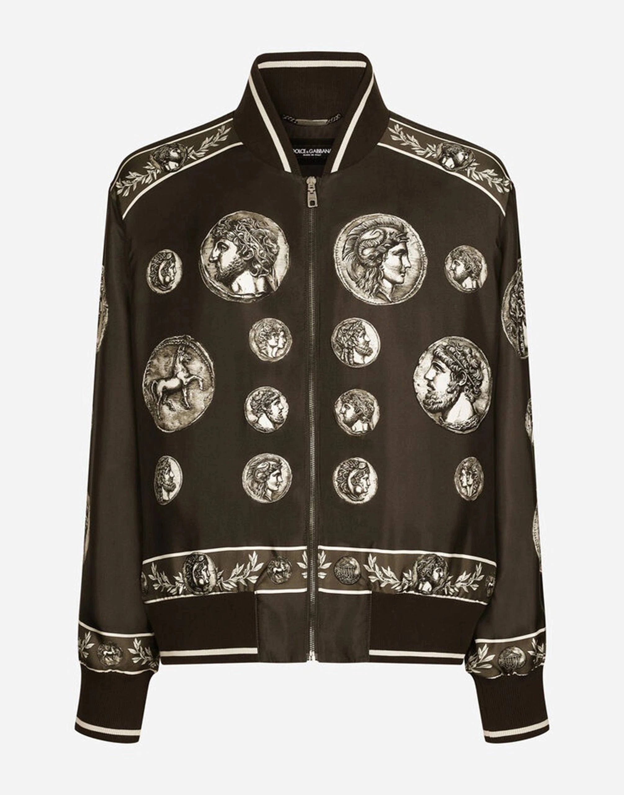 Dolce 
Gabbana Coin-Print Silk Twill Jacket
