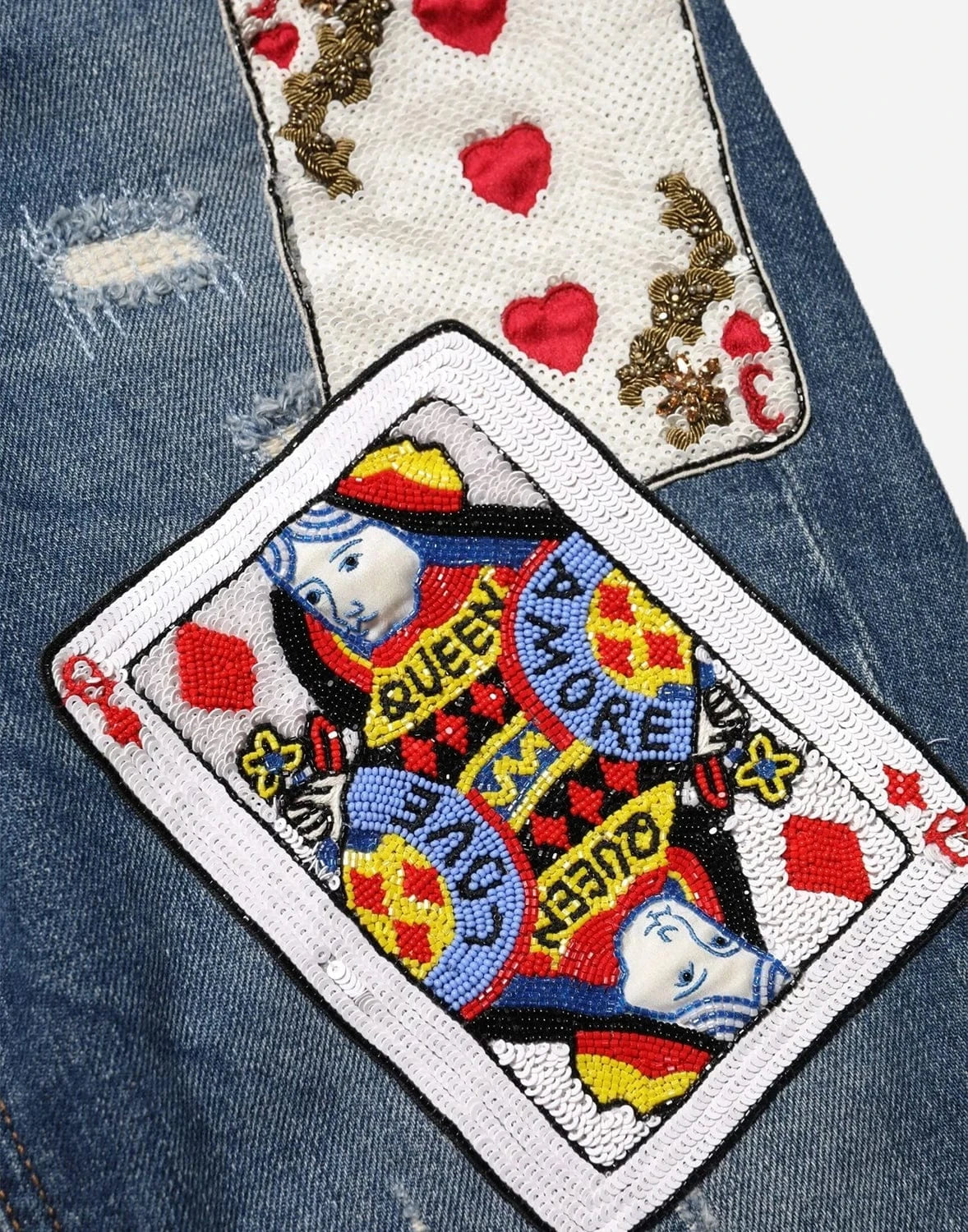 Dolce 
Gabbana Denim Pretty Fit Cards-Embellished Jeans