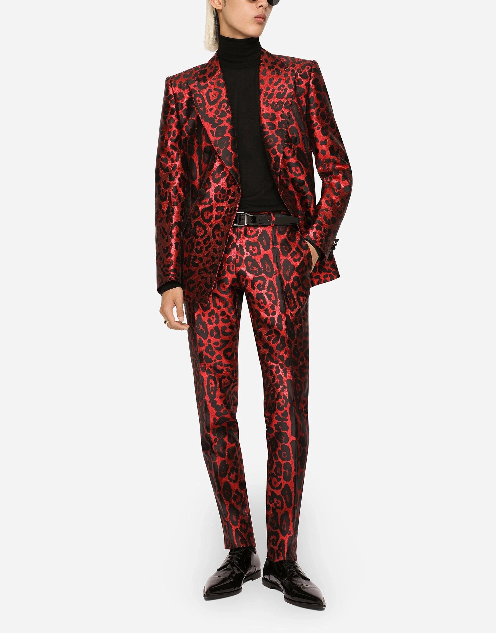 Dolce 
Gabbana Double-Breasted Leopard-Print Suit