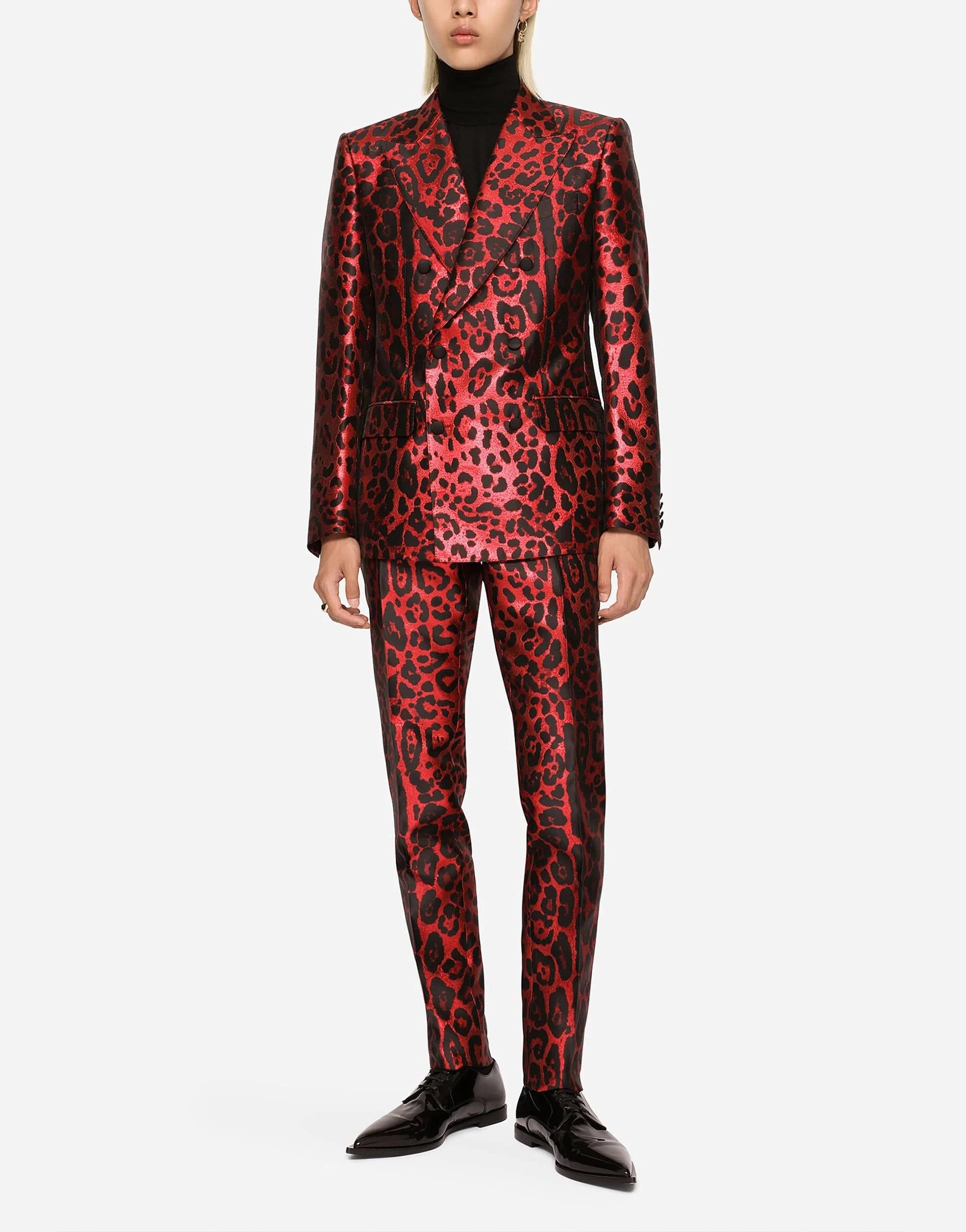 Dolce 
Gabbana Double-Breasted Leopard-Print Suit