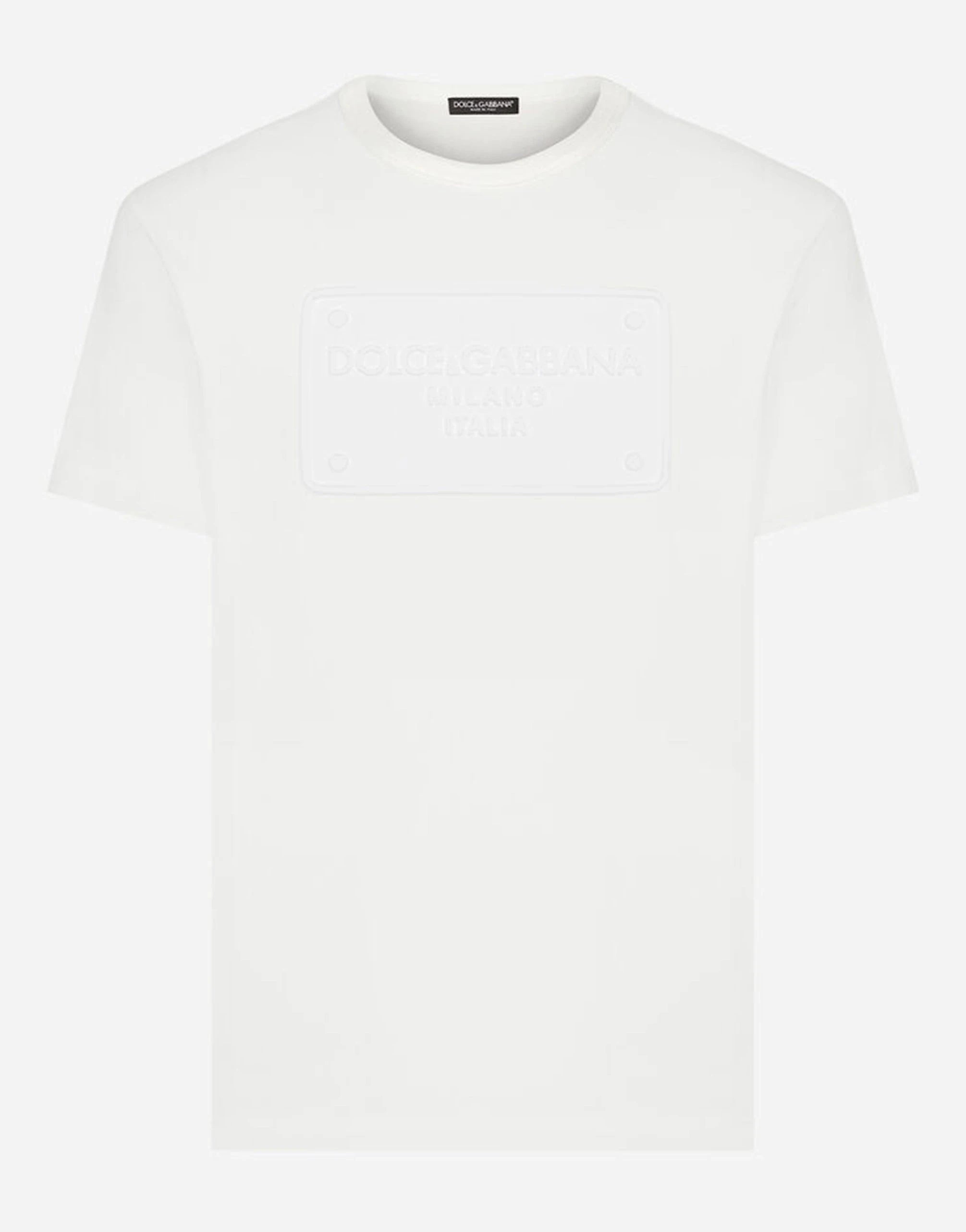 Dolce 
Gabbana Embossed Logo Cotton T-Shirt