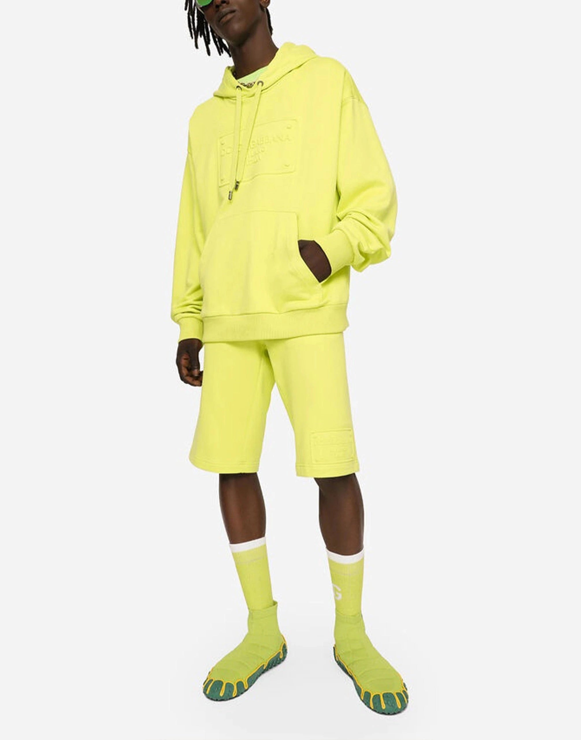 Dolce 
Gabbana Embossed Tag Jersey Hoodie