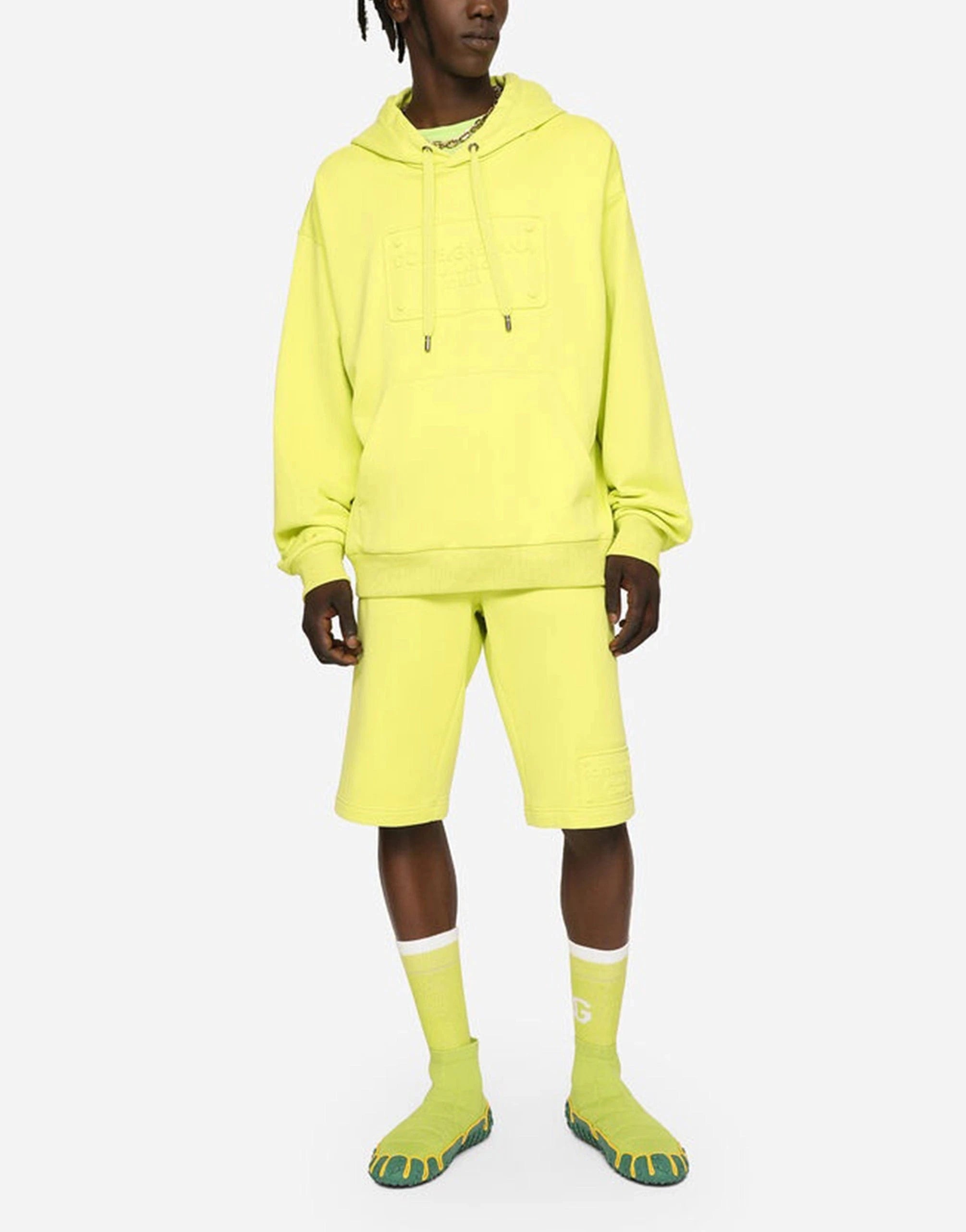 Dolce 
Gabbana Embossed Tag Jersey Hoodie