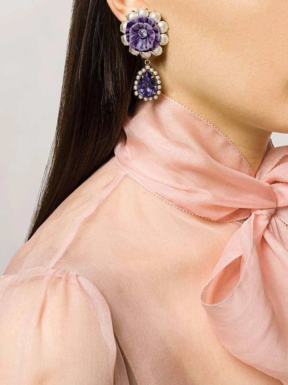 Dolce 
Gabbana Floral Embellished Drop Earrings