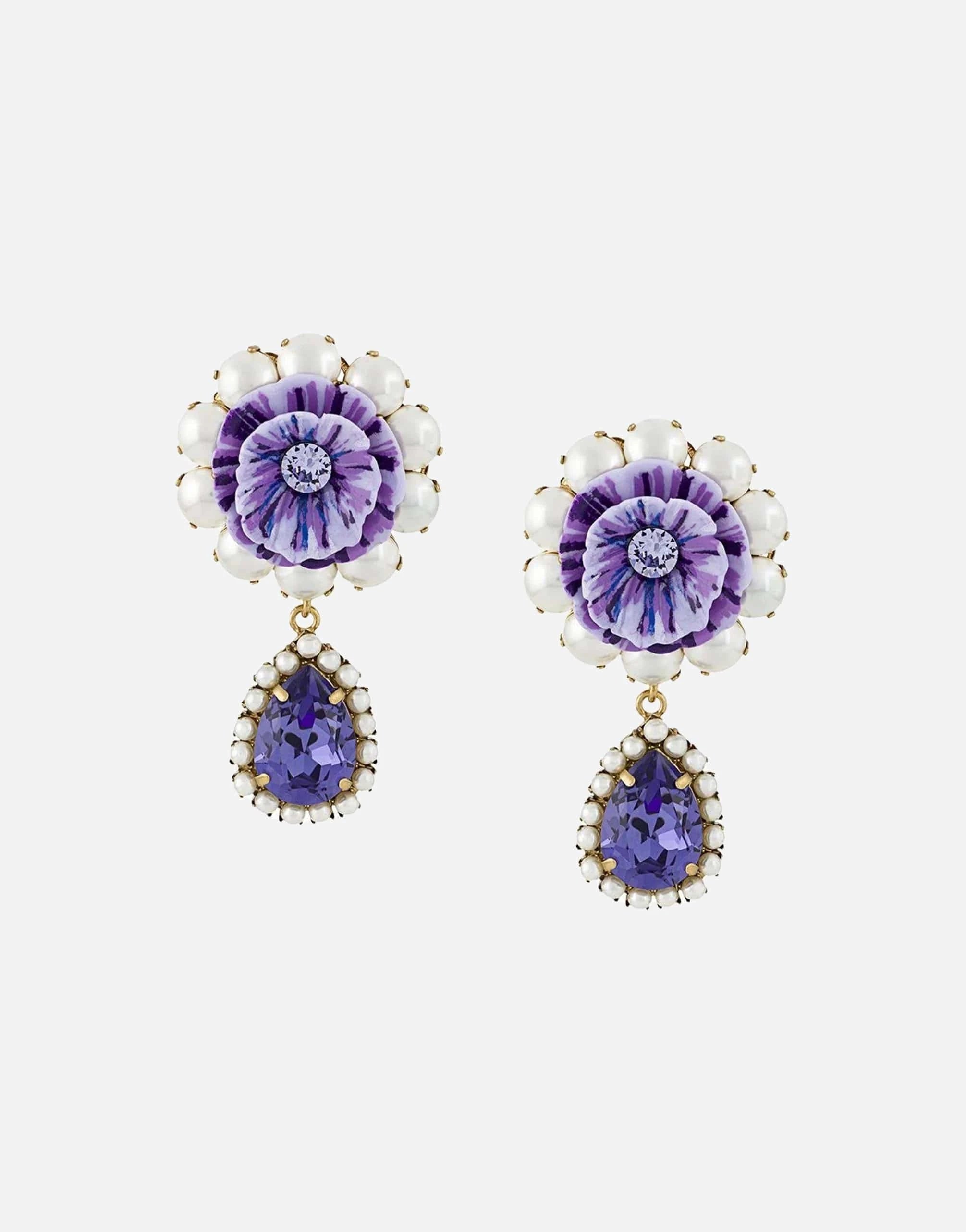 Dolce 
Gabbana Floral Embellished Drop Earrings