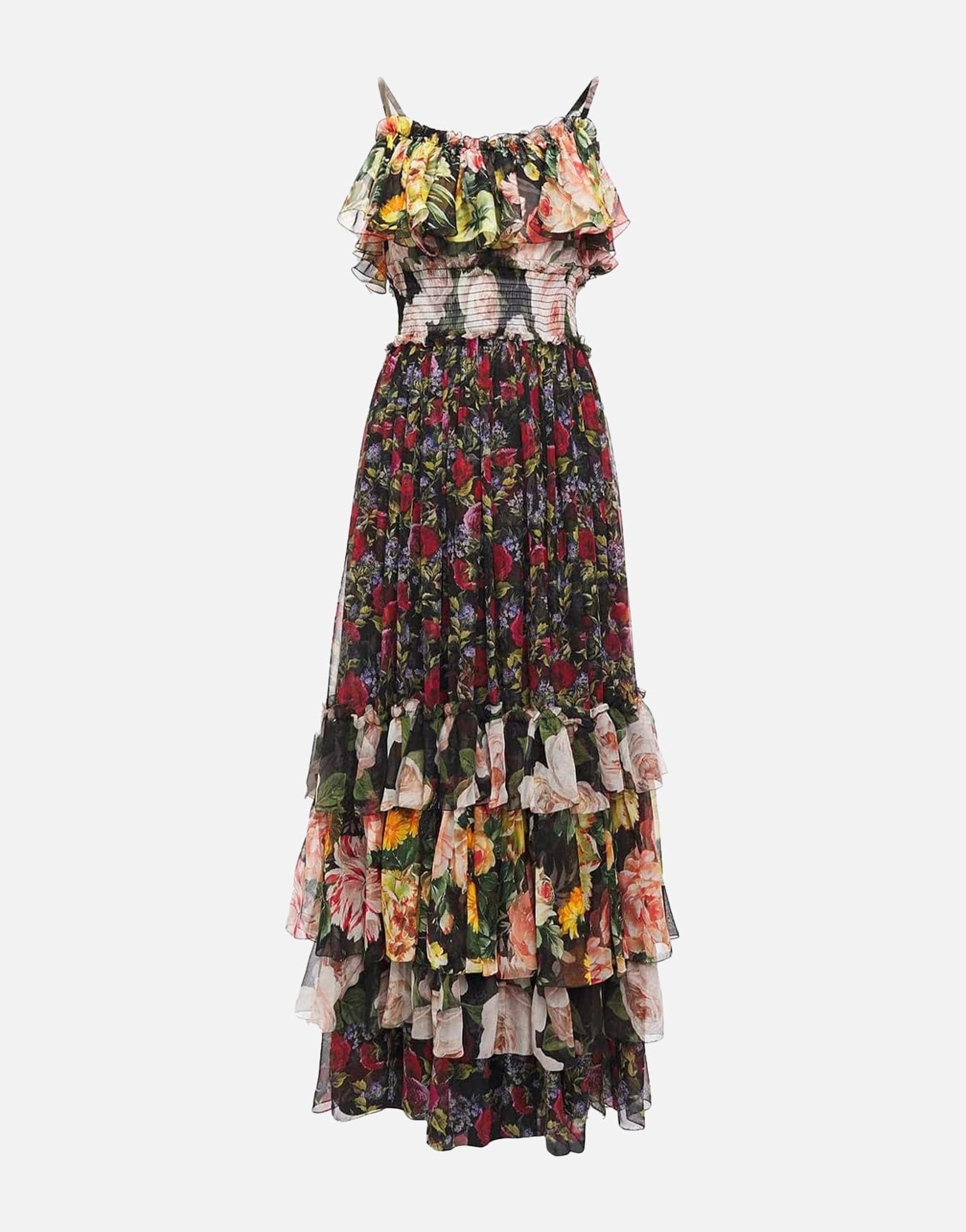 Dolce 
Gabbana Floral Print Chiffon Layered Dress