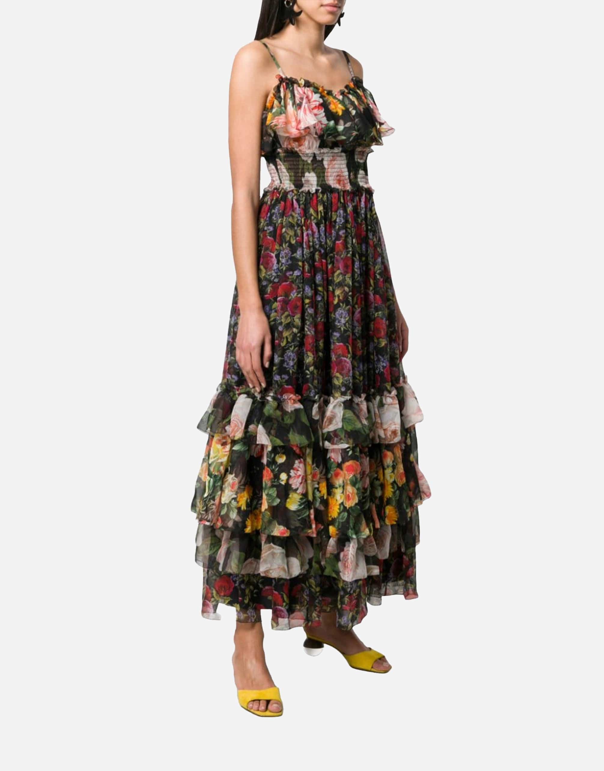 Dolce 
Gabbana Floral Print Chiffon Layered Dress