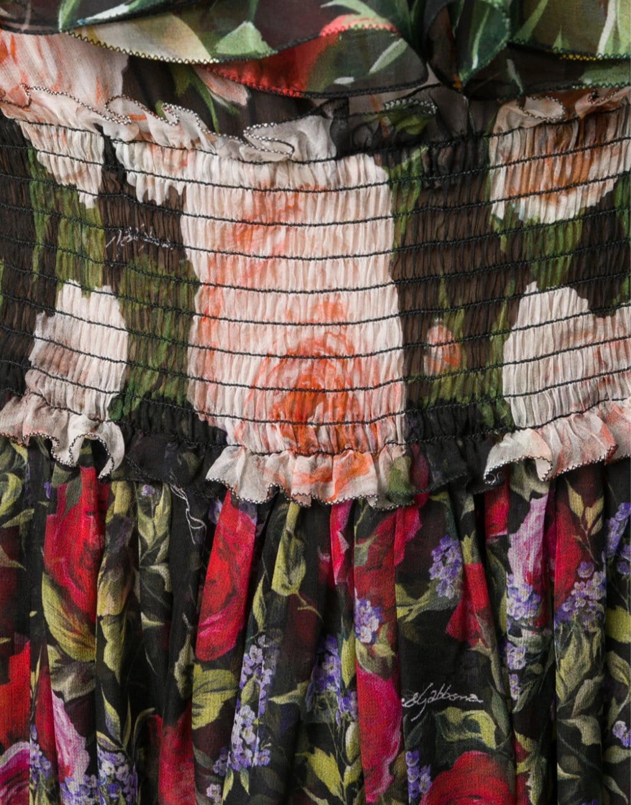 Dolce 
Gabbana Floral Print Chiffon Layered Dress