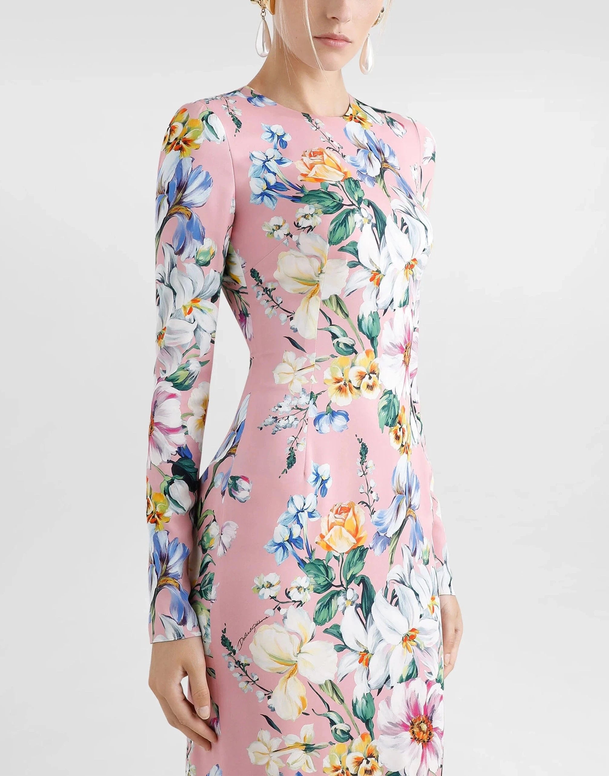 Dolce 
Gabbana Floral-Print Sheath Midi Dress