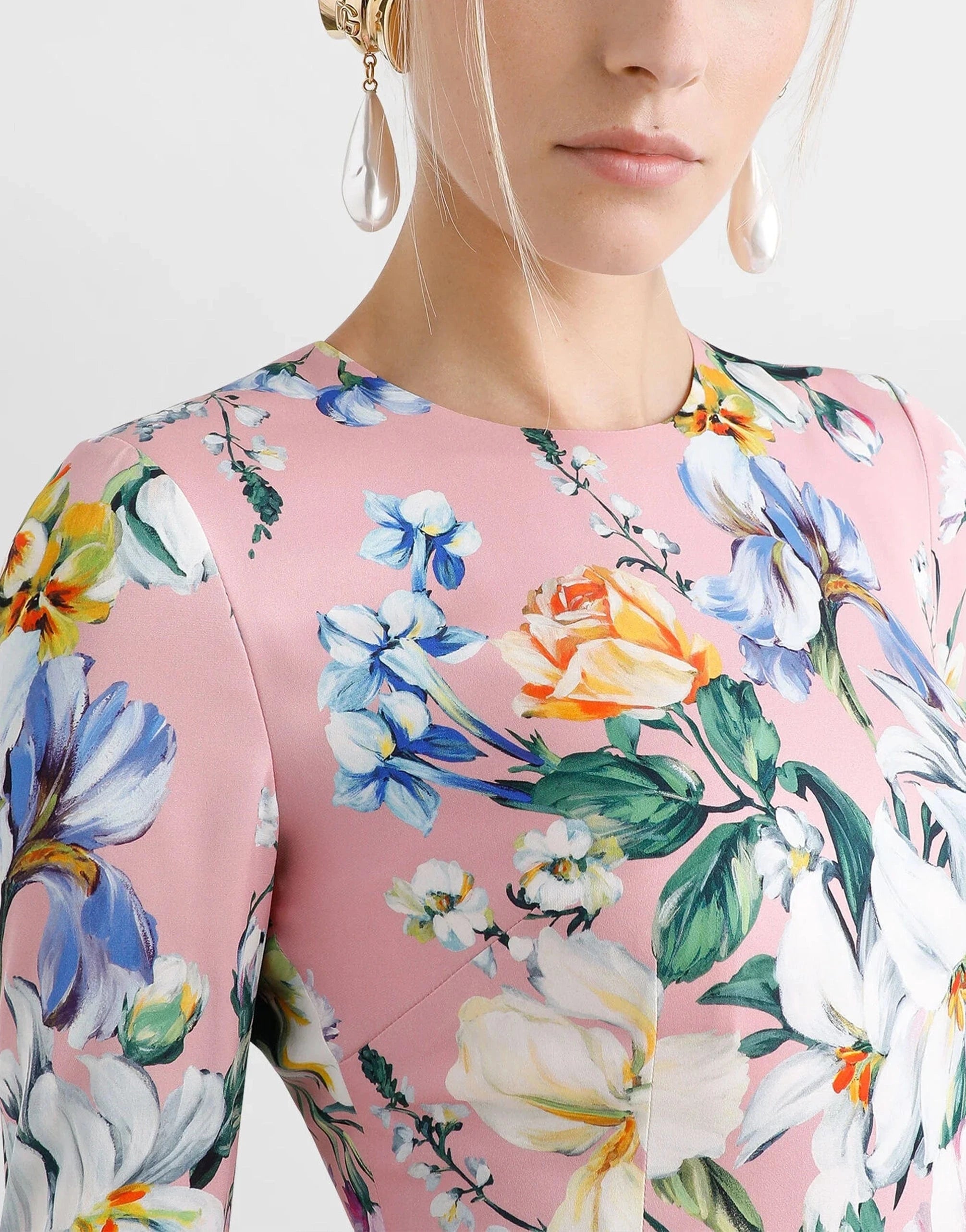 Dolce 
Gabbana Floral-Print Sheath Midi Dress