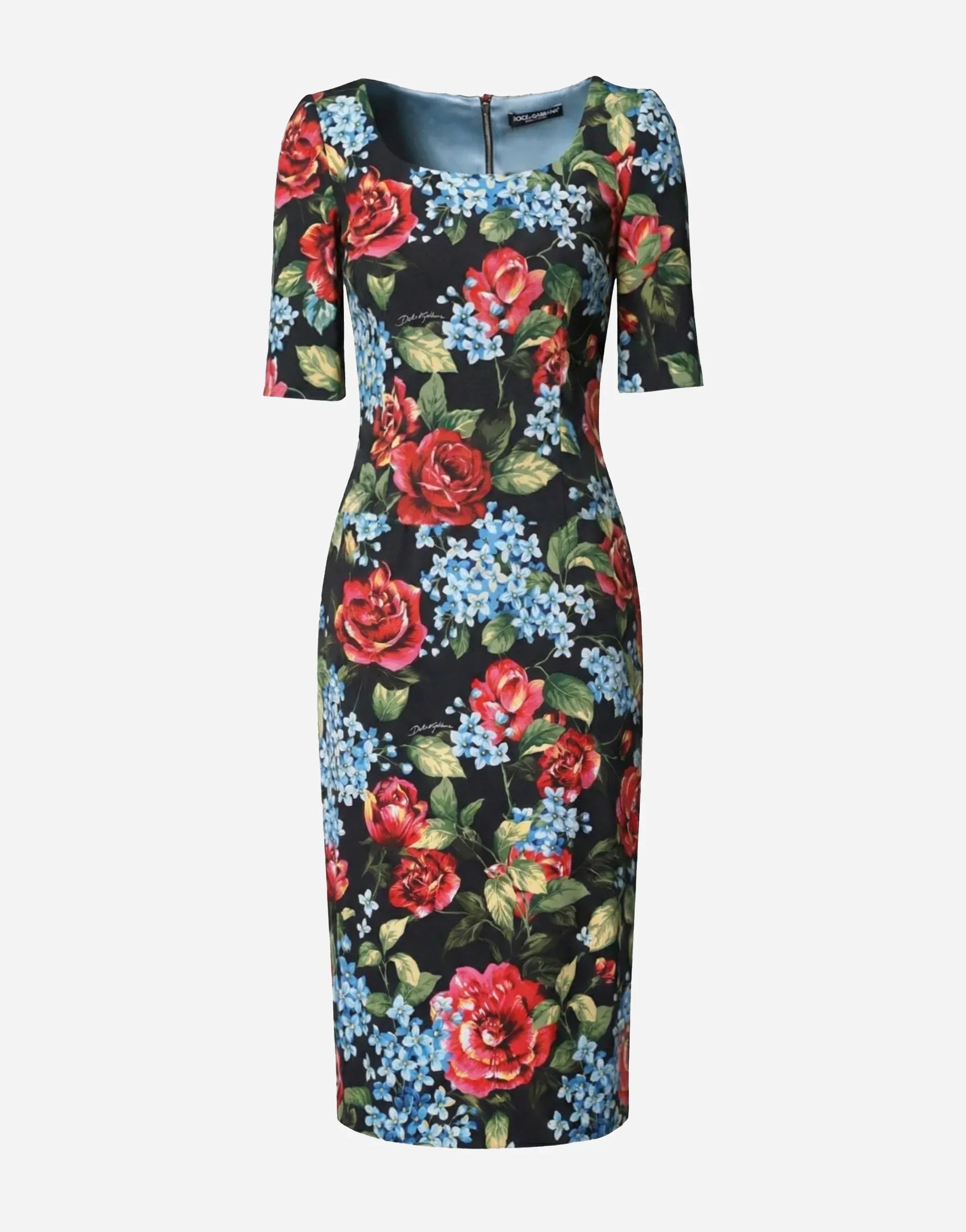 Dolce 
Gabbana Floral Print Viscose Sheath Midi Dress